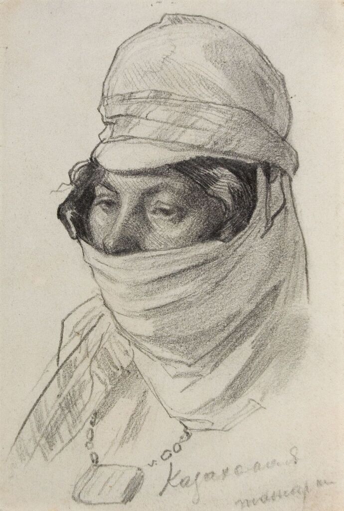 Казахская татарка в национальном головном уборе