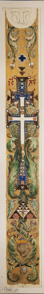 Растительный орнамент с четырьмя завитками. Эскиз для росписи собора св. Владимира в Киеве