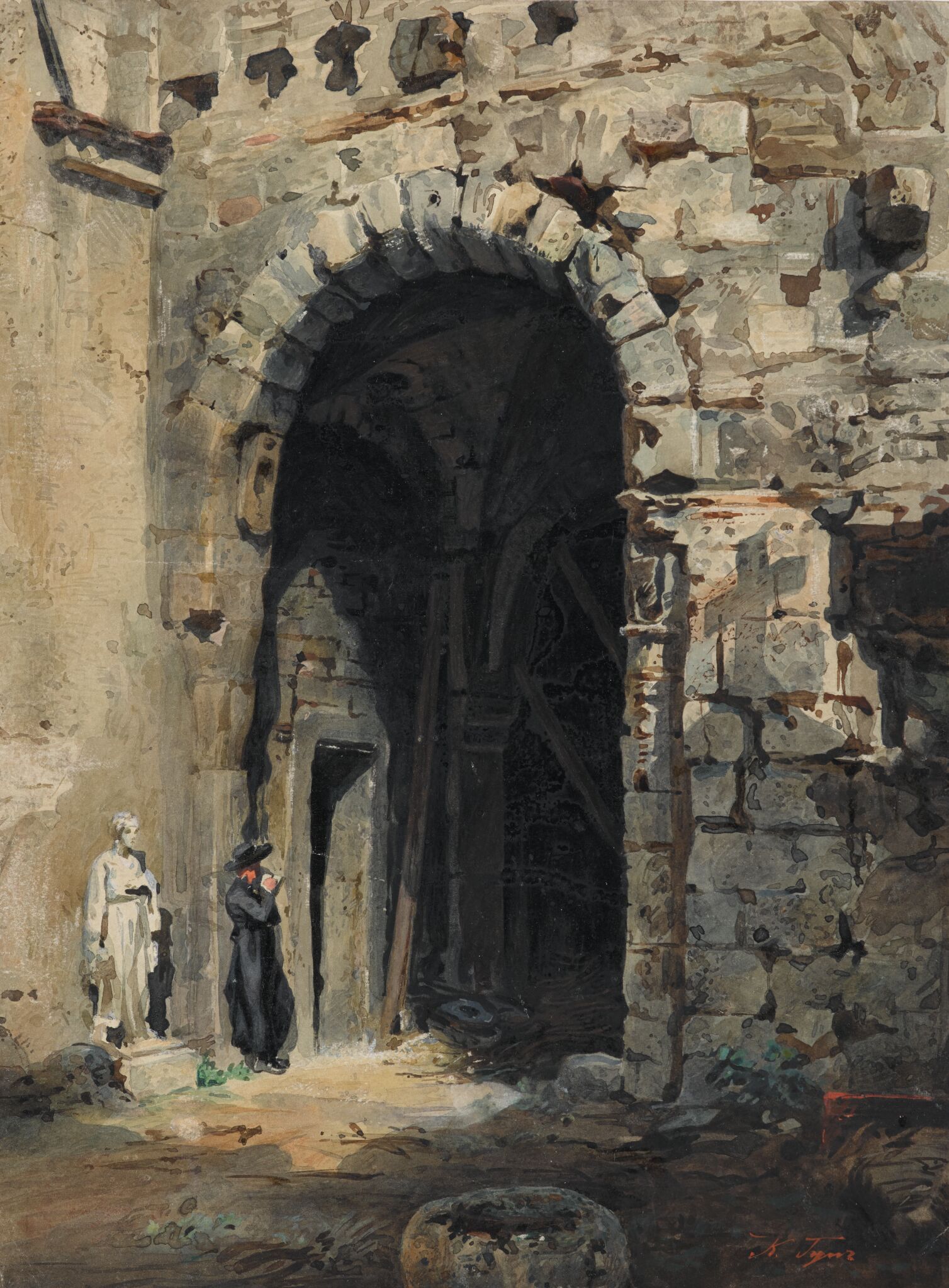 В католическом монастыре, Carl Huns, 1870s