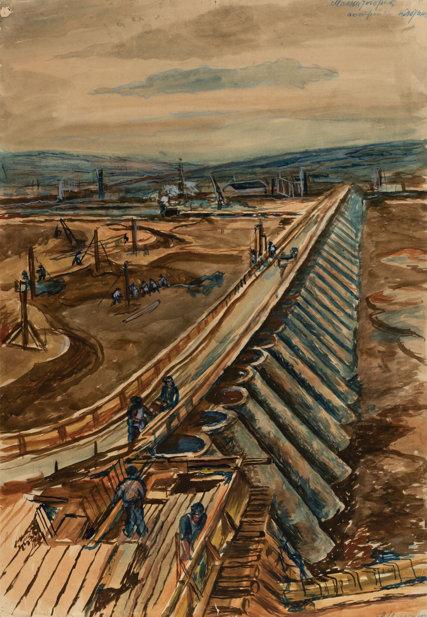 Магнитогорск. Постройка плотины, Alexei Morgunov, 1931