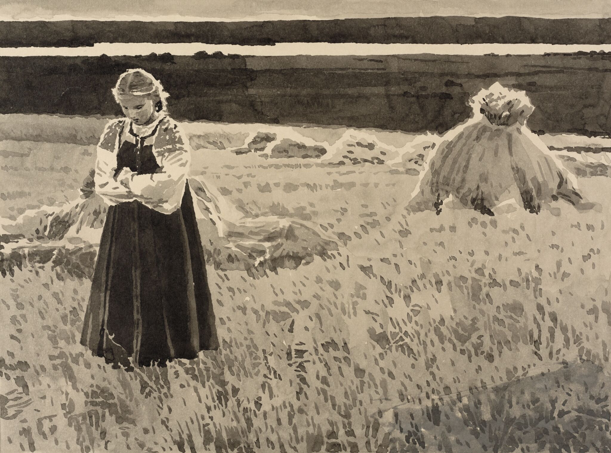 Поле. Иллюстрация к карело-финскому эпосу «Калевала», Myud Mechev, 1954-1957