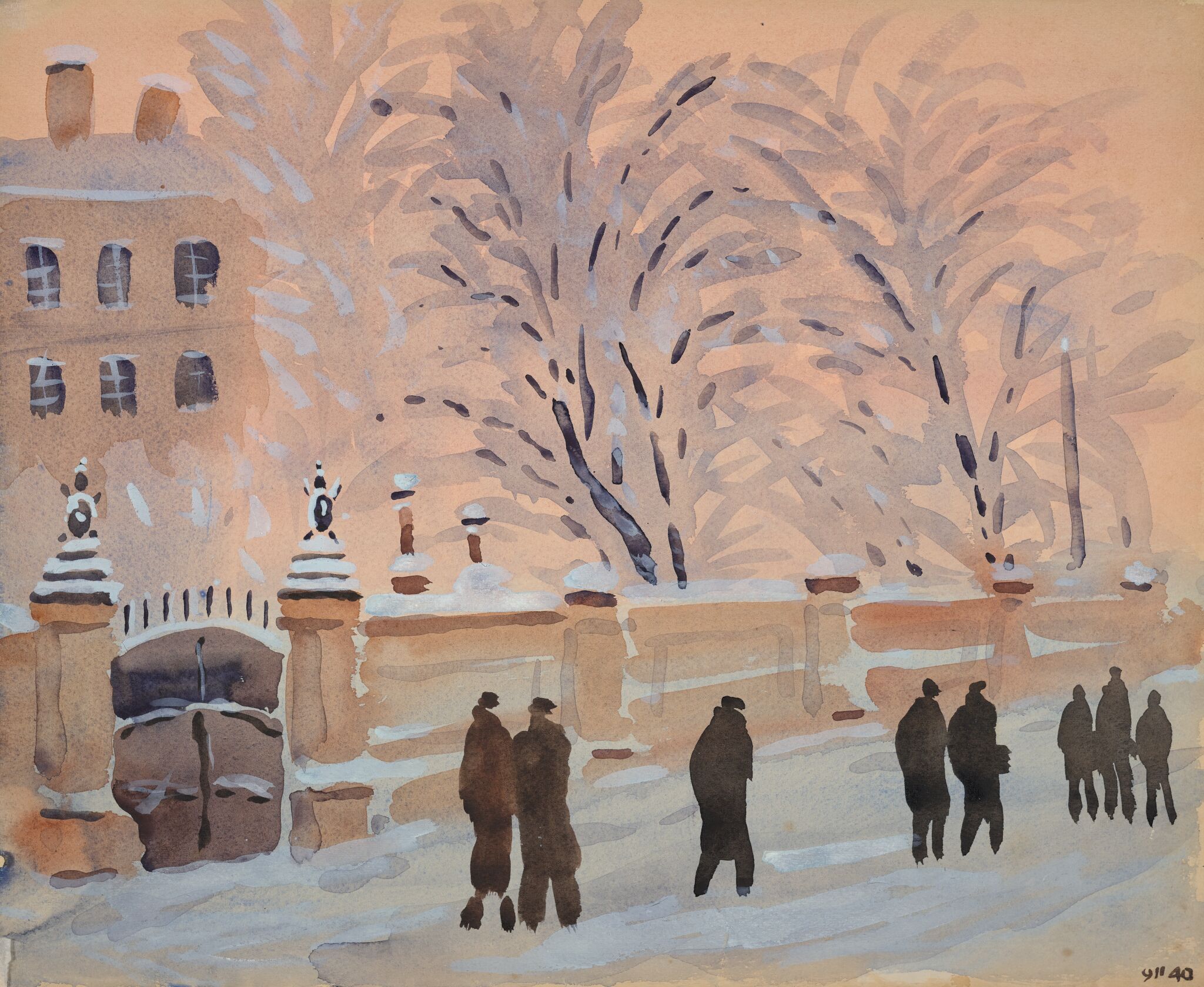Зима на Международном проспекте. I, Nikolay Lapshin, 1940