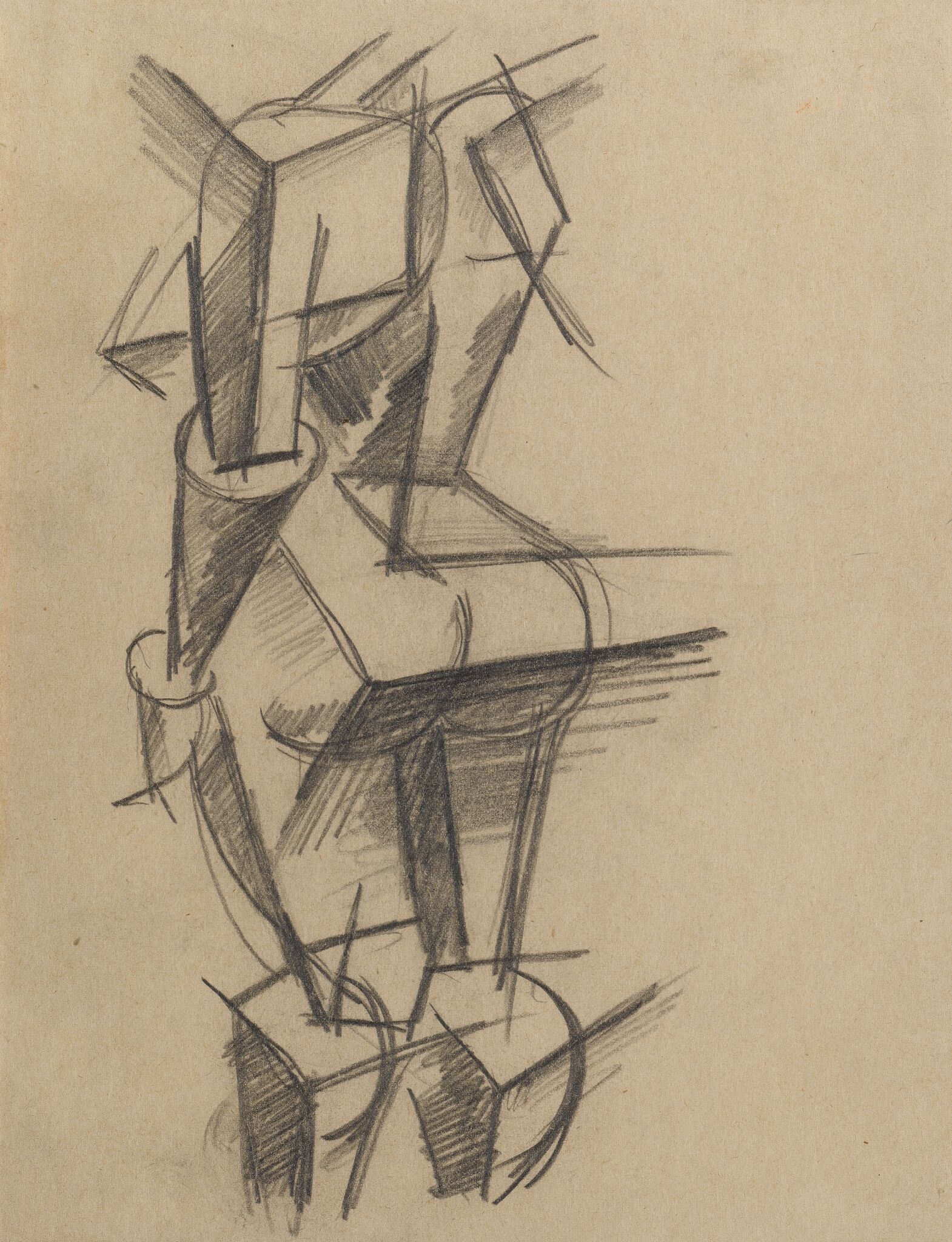 Фигура со спины. Кубизм, Liubov Popova, 1914