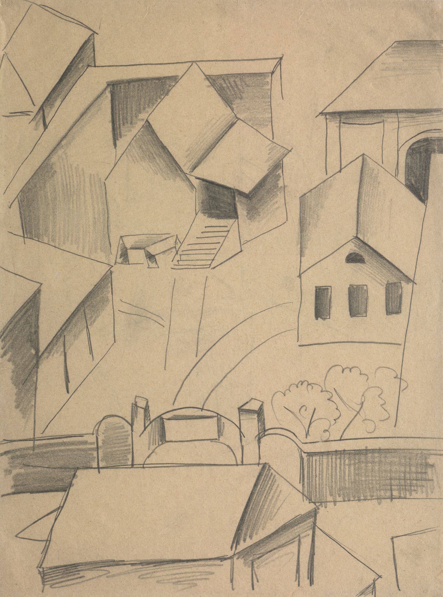 Фабрика ящиков. Бирск, Liubov Popova, 1916