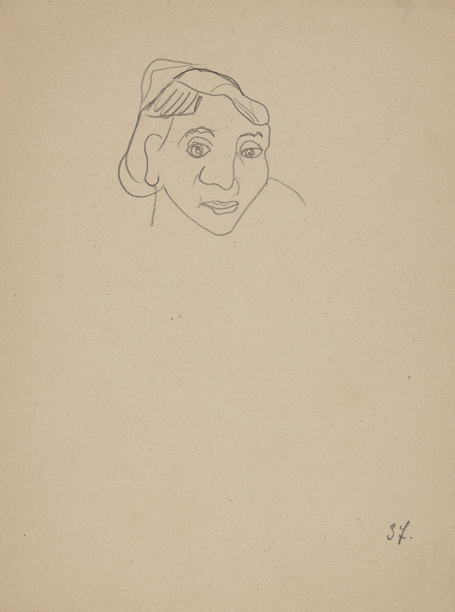Женское лицо, Liubov Popova, late 1910s