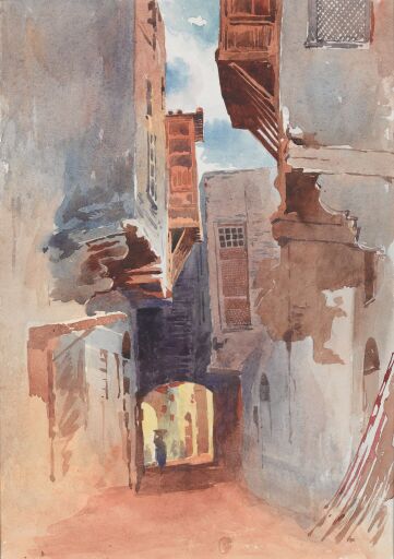Улица в Каире.   Этюд к картине «Возвращение священного ковра из Мекки в Каир» (1876, ГРМ)