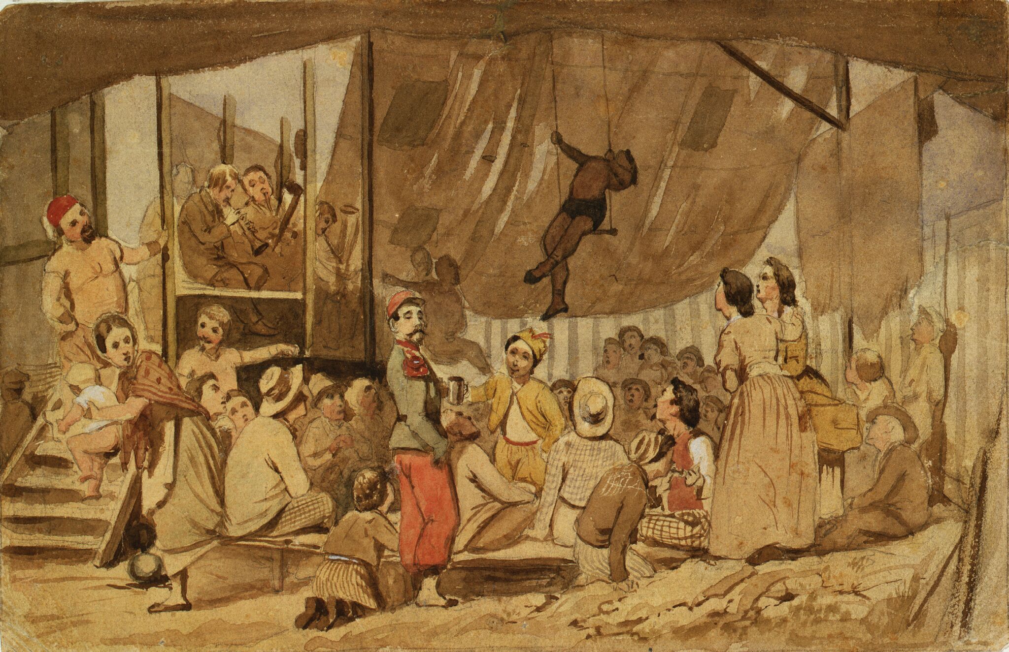 Балаган в Париже, Vasily Perov, 1863