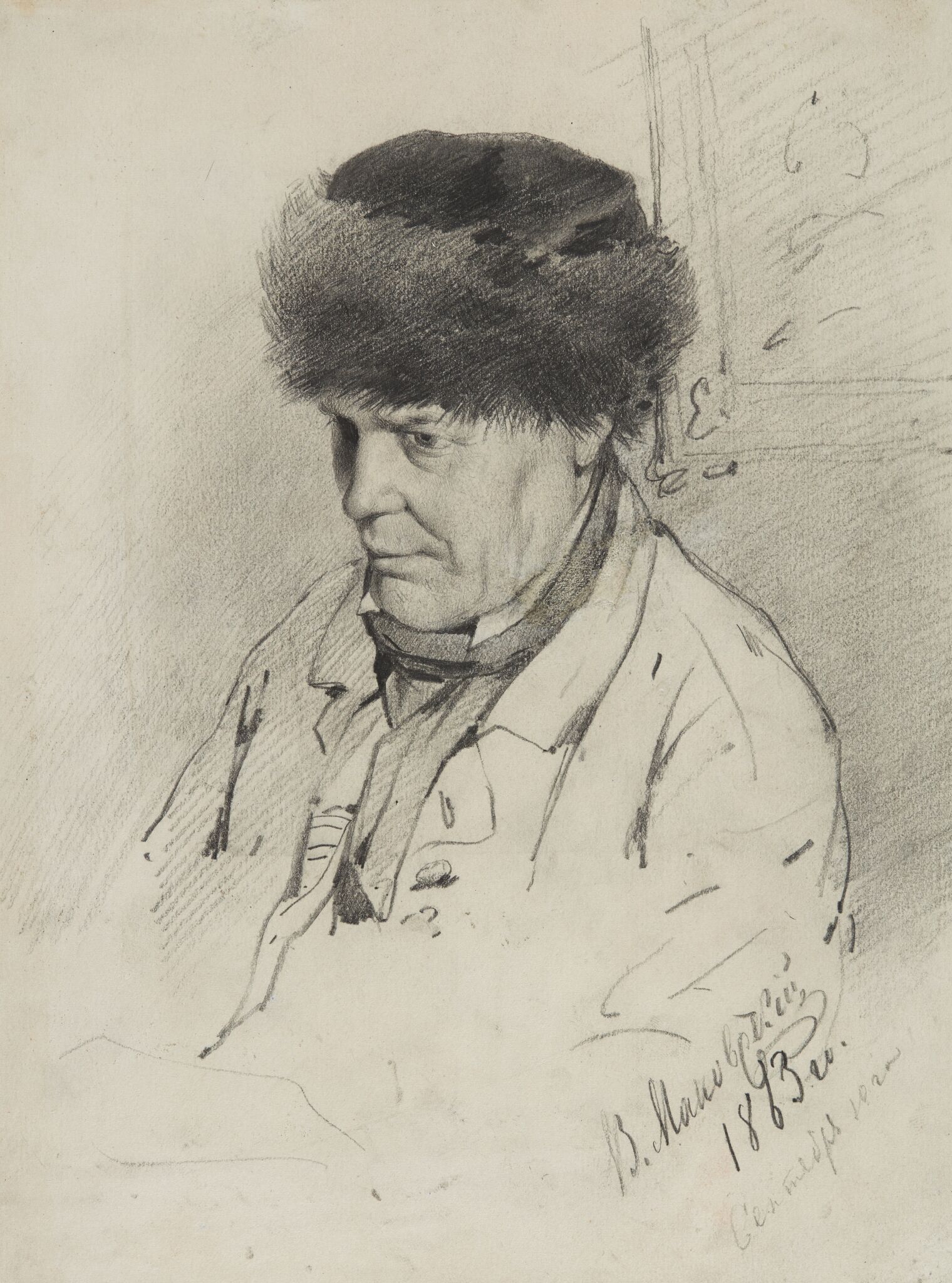 Портрет художника Егора Ивановича Маковского (1802-1886), Vladimir Makovsky, 1863