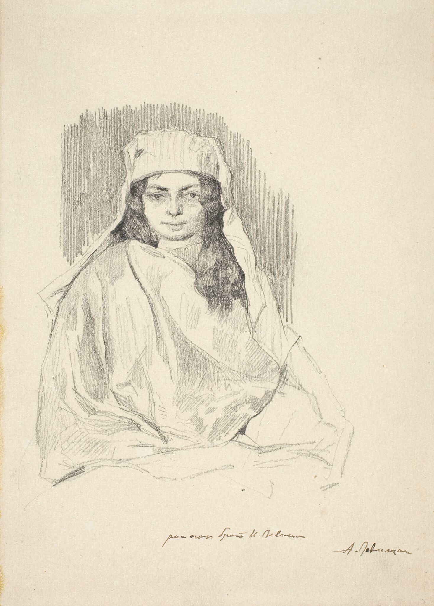 Еврейка в восточном покрывале, Isaac Levitan, 1884