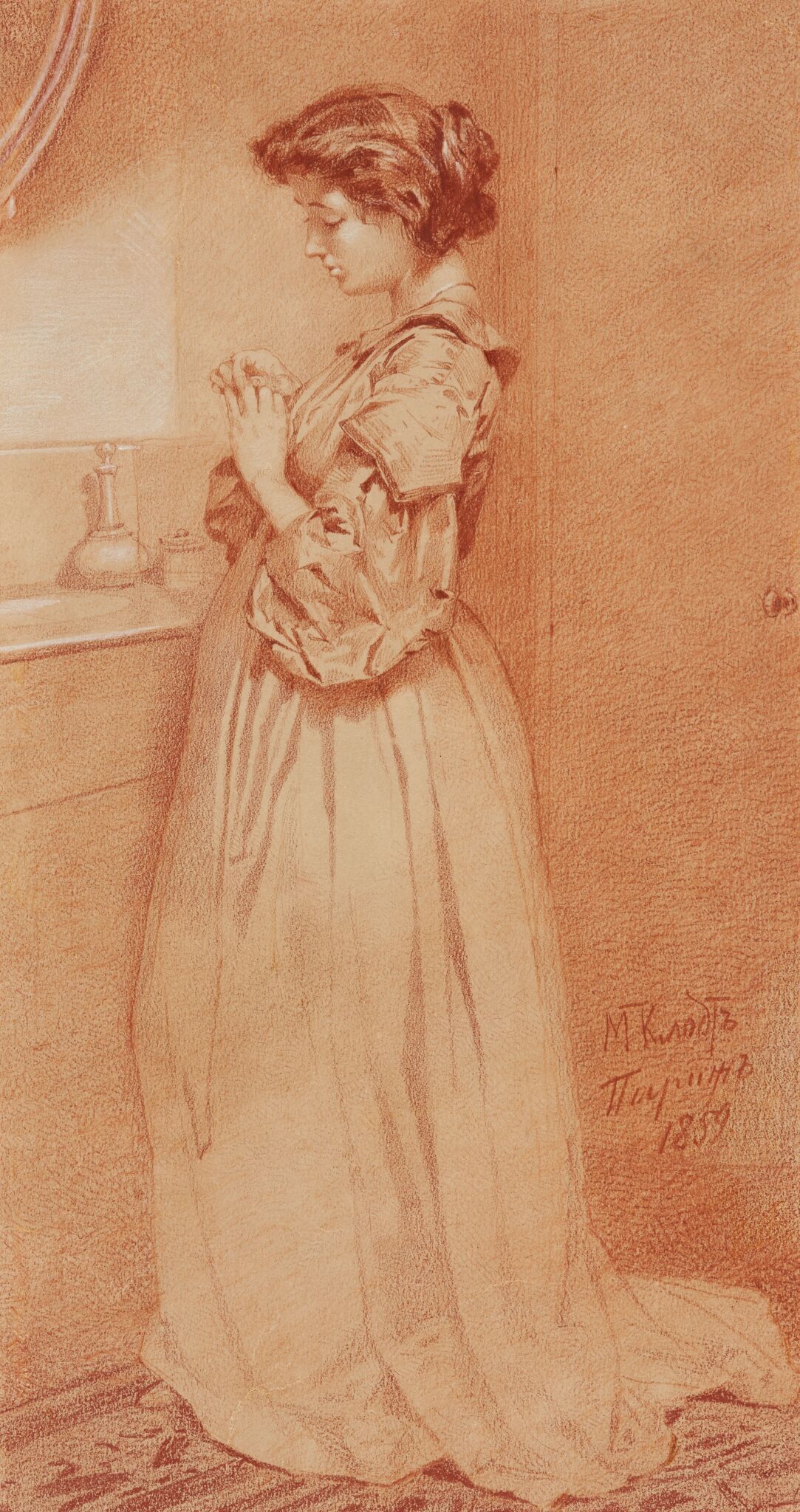 Покинутая, Mikhail Petrovich Klodt, 1859