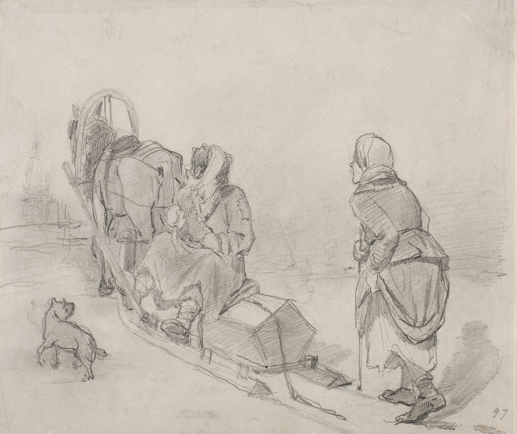 Проводы покойника. Эскиз-вариант одноименной картины (1865, ГТГ), Vasily Perov, 1865