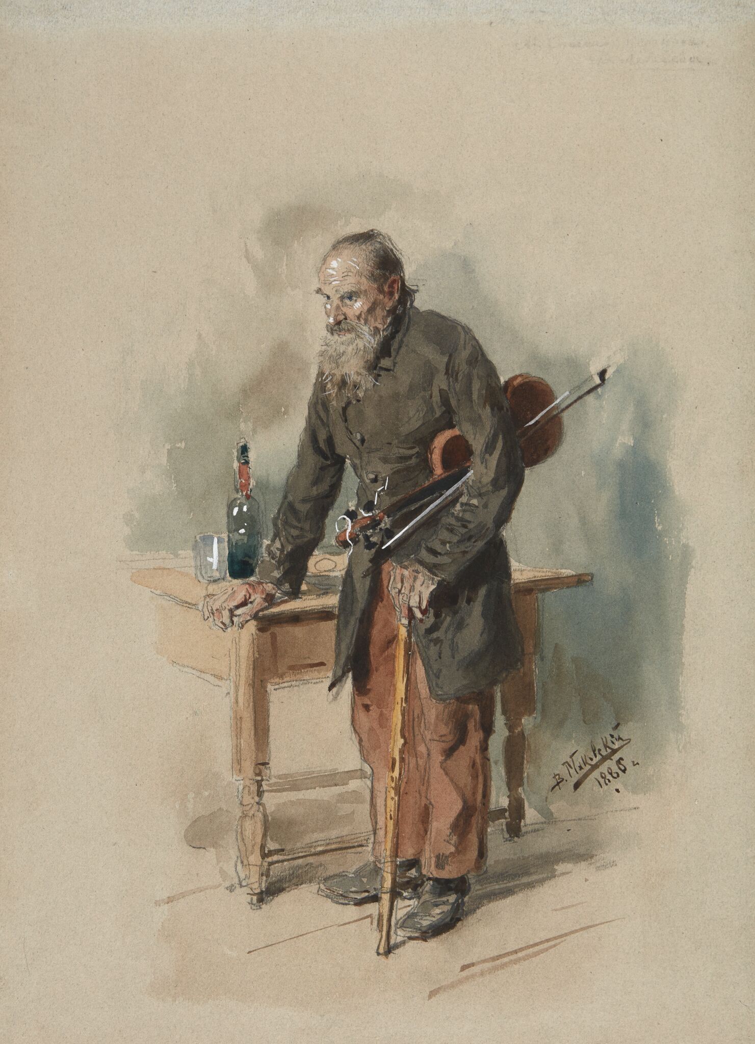 Бродячий скрипач, Vladimir Makovsky, 1886