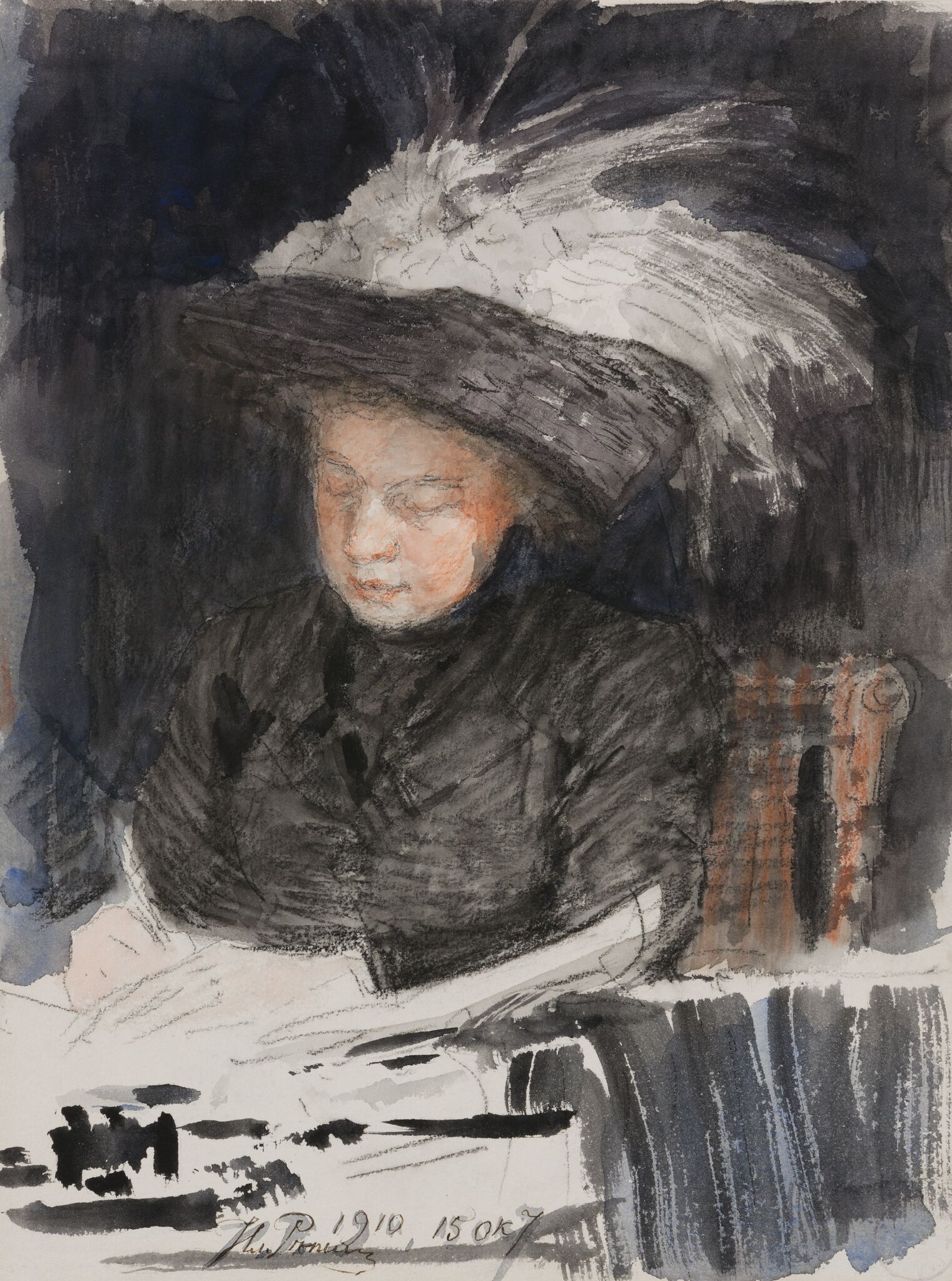 Портрет Н.Б. Нордман-Северовой, Ilya Repin, 1910