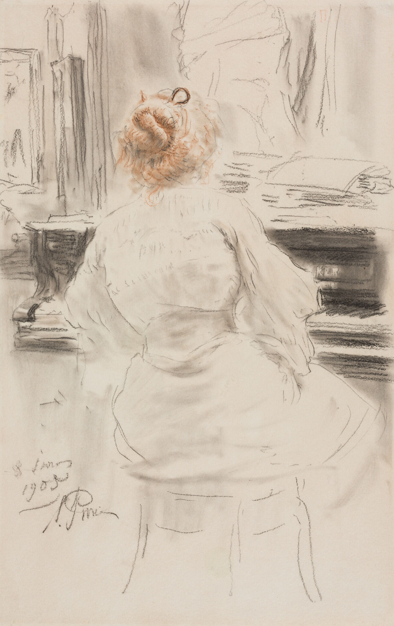 За роялем, Ilya Repin, 1905