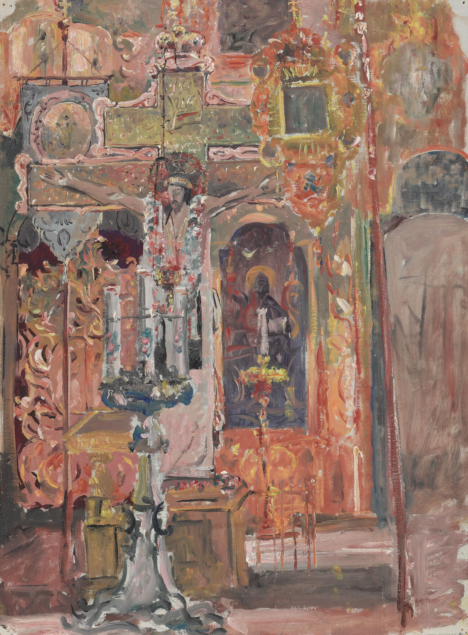 Интерьер церкви, Pavel Korin, 1930s