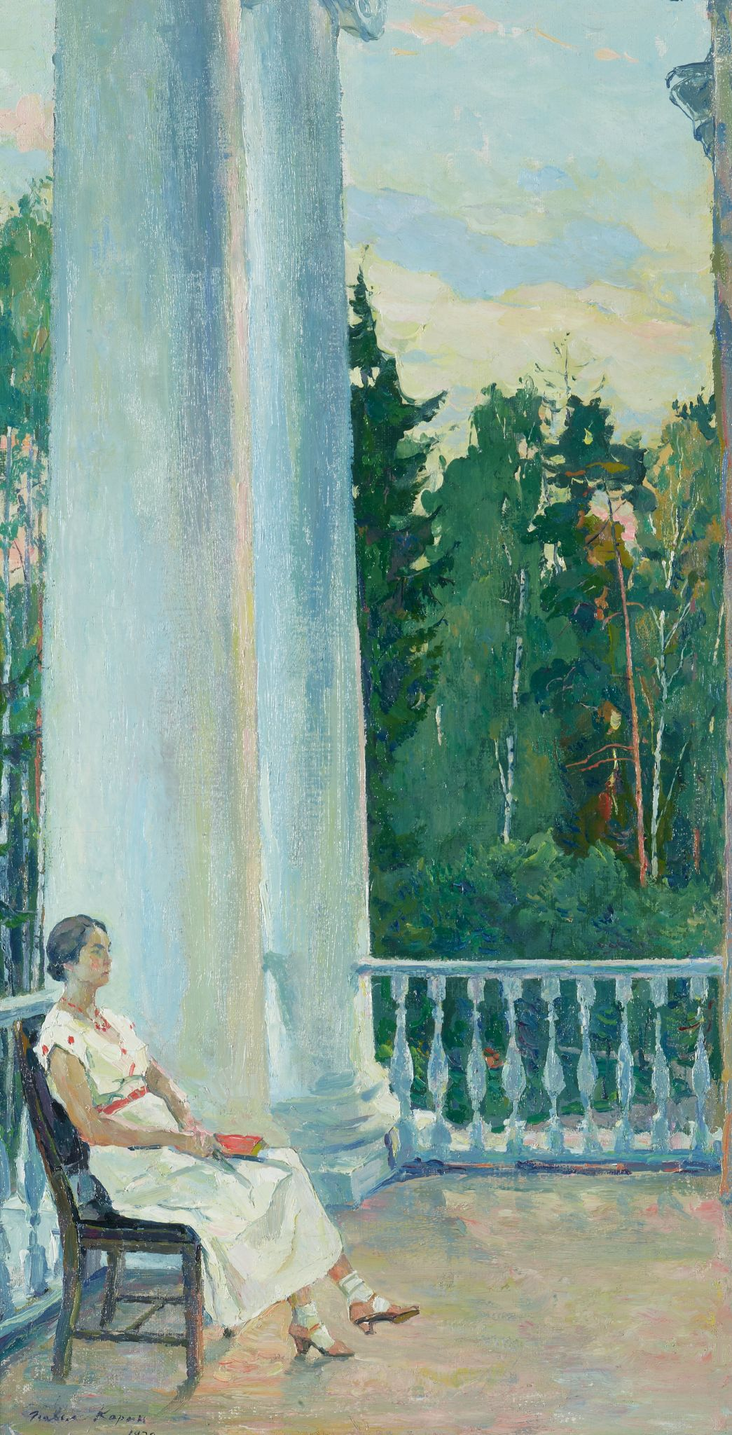 П.Т. Корина на террасе в Горках, Pavel Korin, 1939