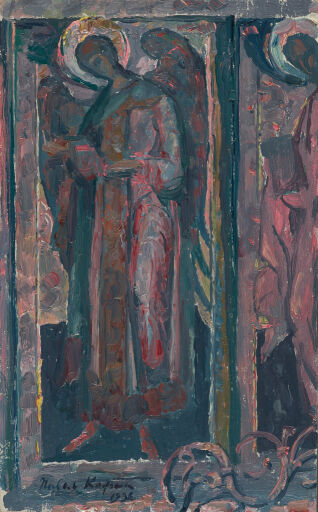 Архангел Гавриил из деисусного чина иконостаса Успенского собора. Этюд