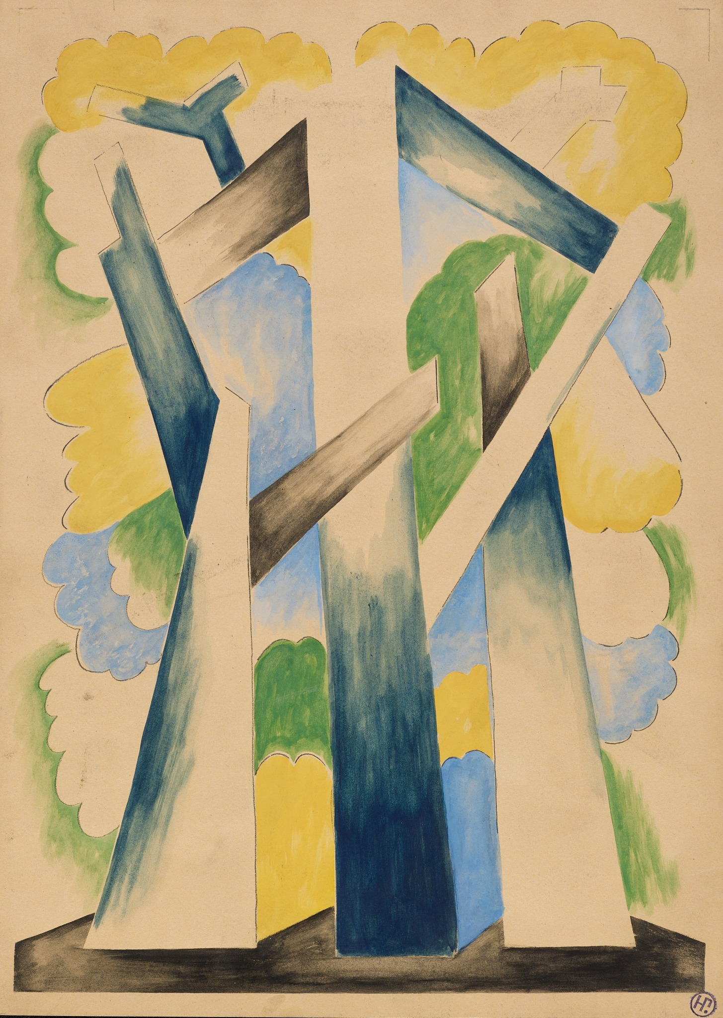 Деревья, Natalia Goncharova, 1920s