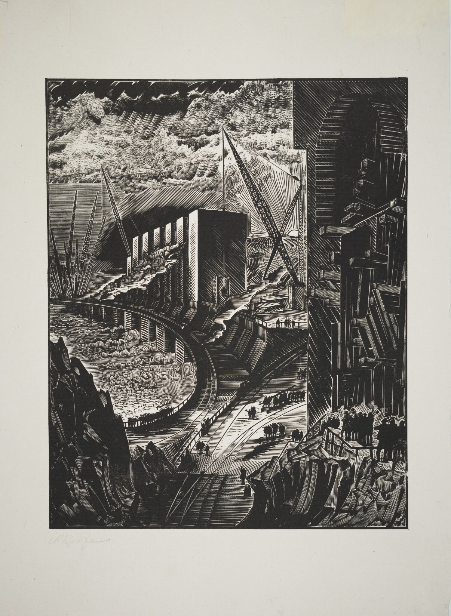 «Днепрострой». Плотина, Aleksei Kravchenko, 1931