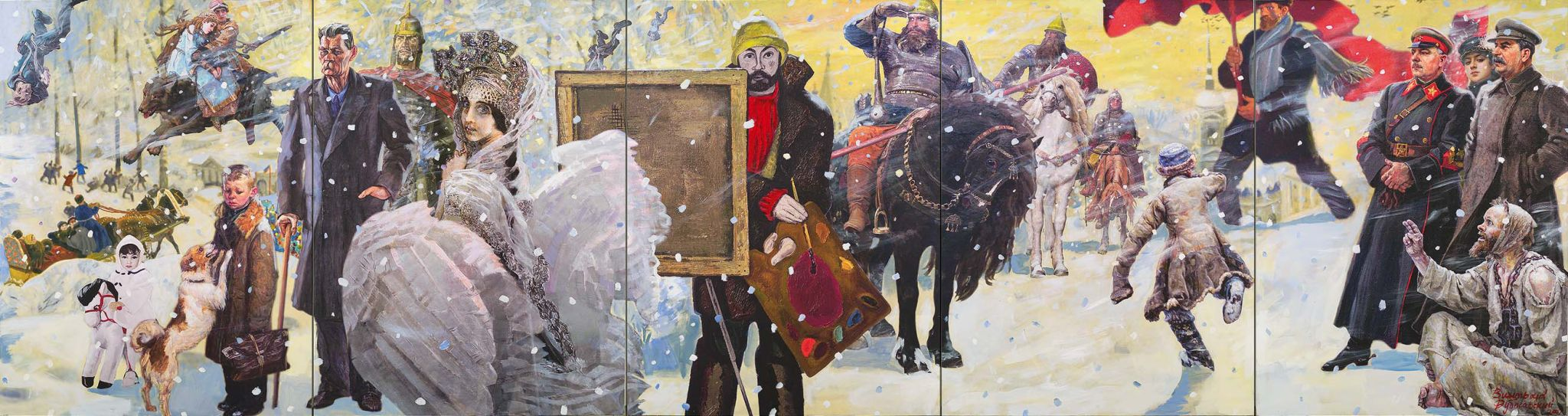 «Времена года русской живописи». Цикл из четырех полиптихов. Полиптих «Зима», Aleksandr Vinogradov, 2007