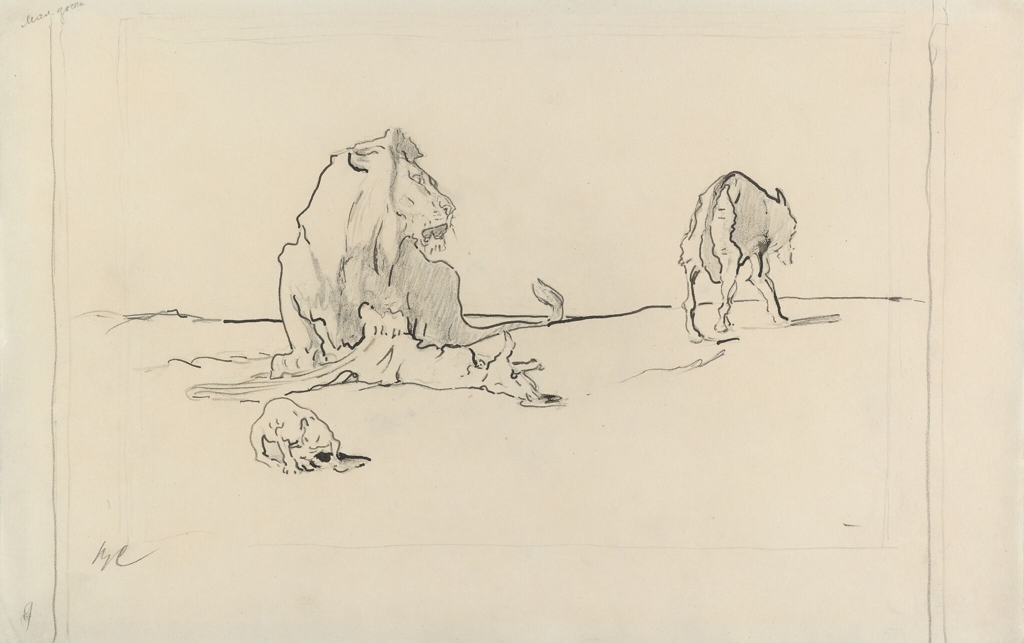 «Лев и волк», Valentin Serov, 1895–1911