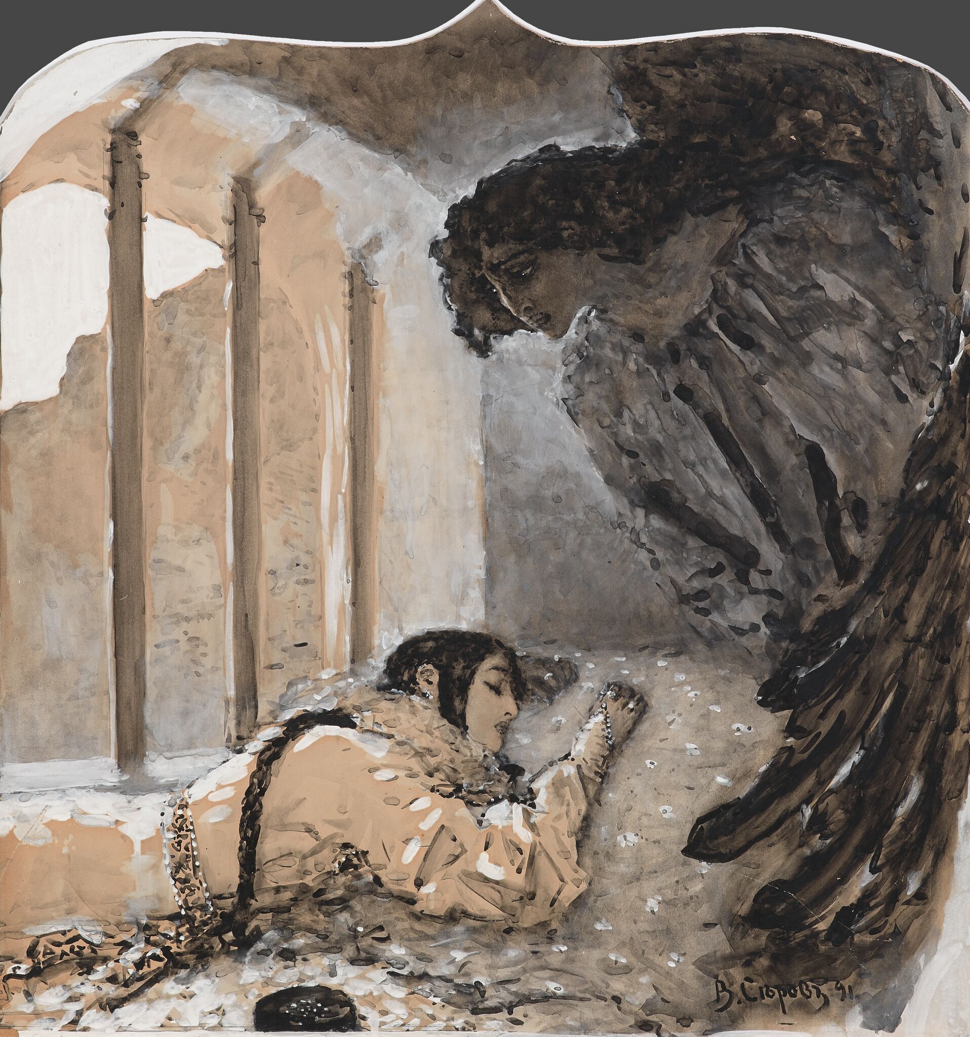 Тамара и Демон, Valentin Serov, 1891