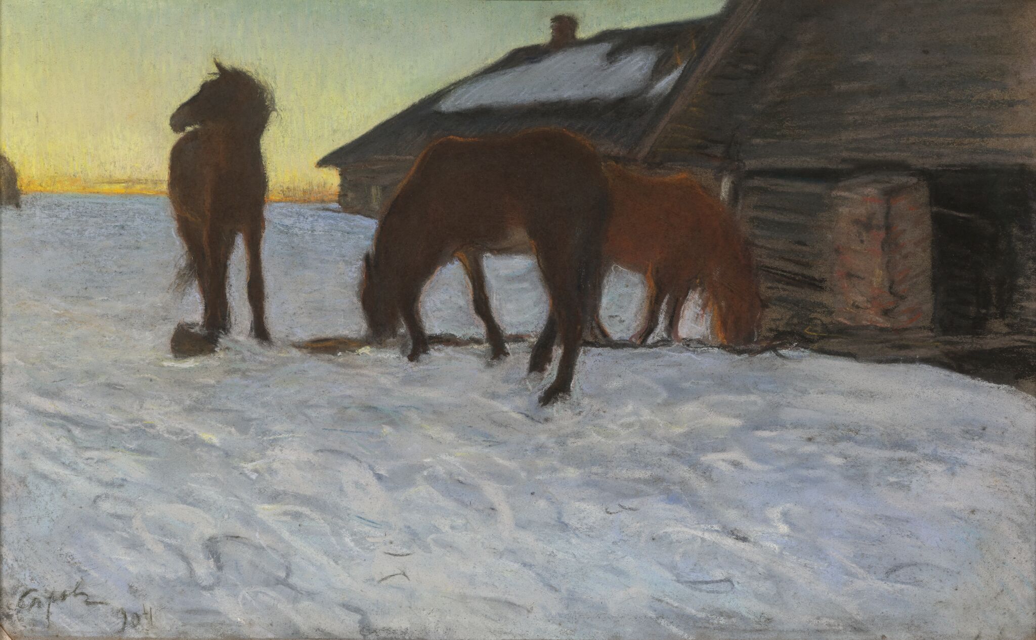 Стригуны у водопоя, Valentin Serov, 1904