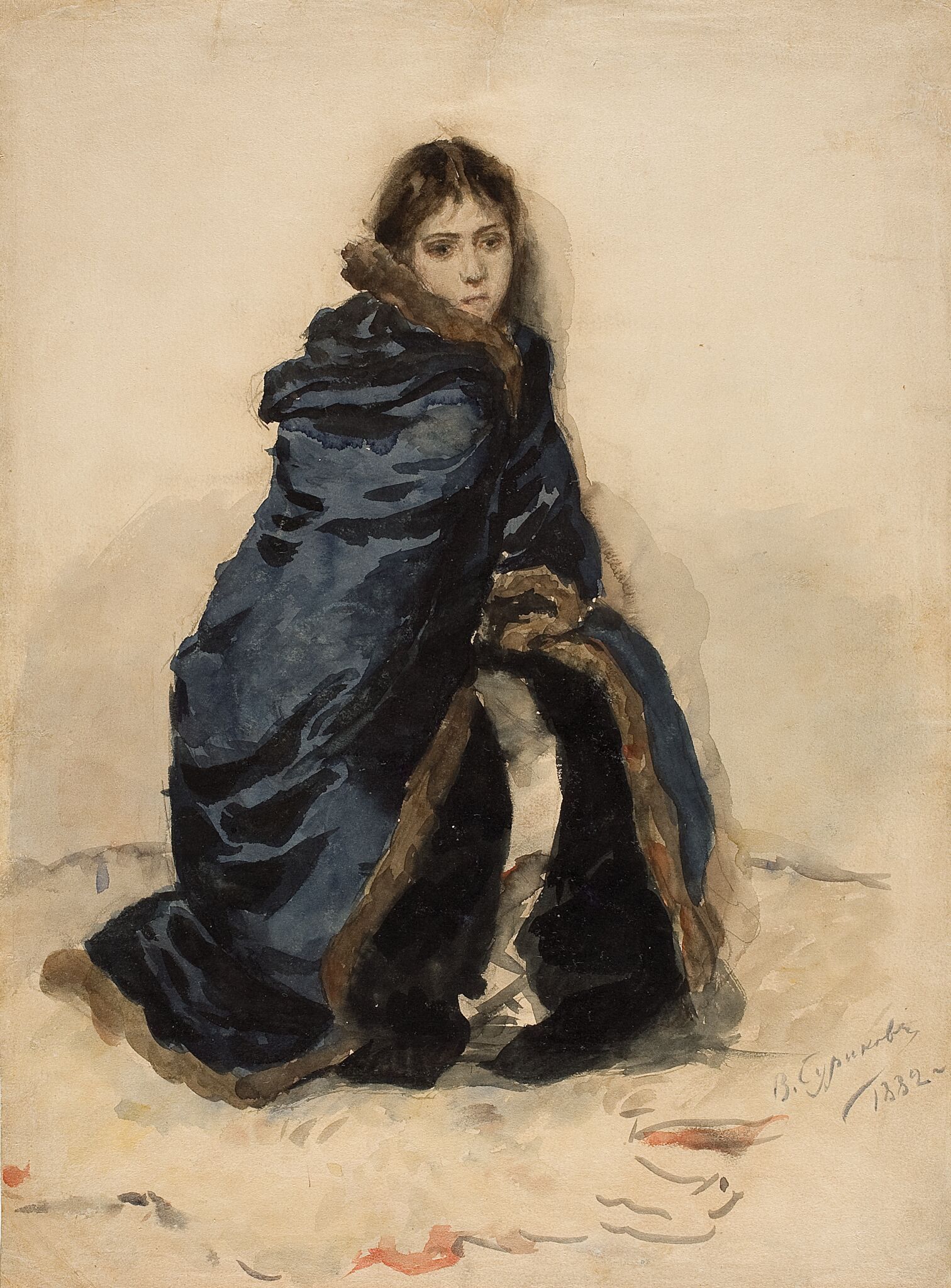 Старшая дочь Меншикова. Этюд к картине «Меншиков в Березове», Vasily Surikov, 1882