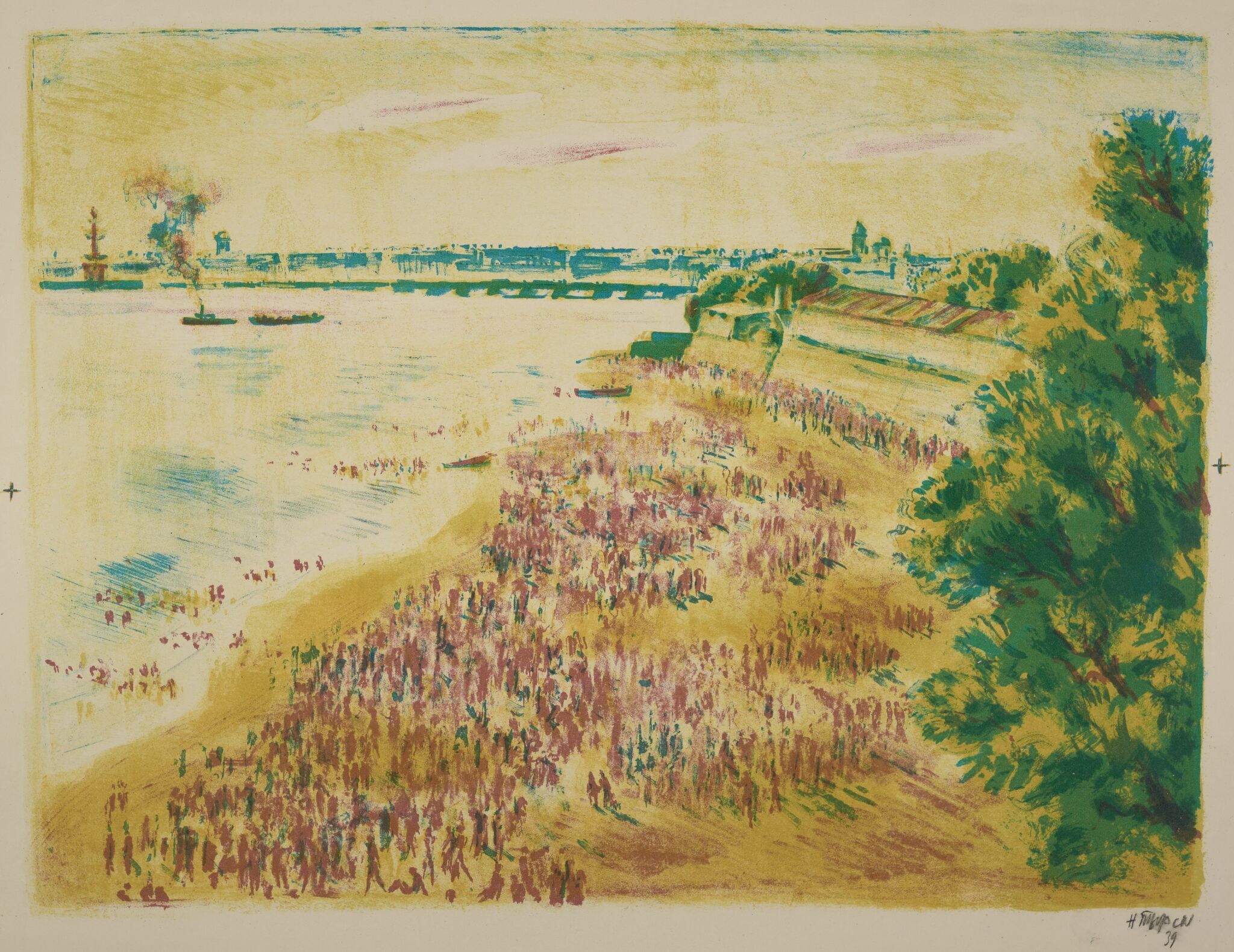 Пляж у Петропавловской крепости, Nikolay Tyrsa, 1939