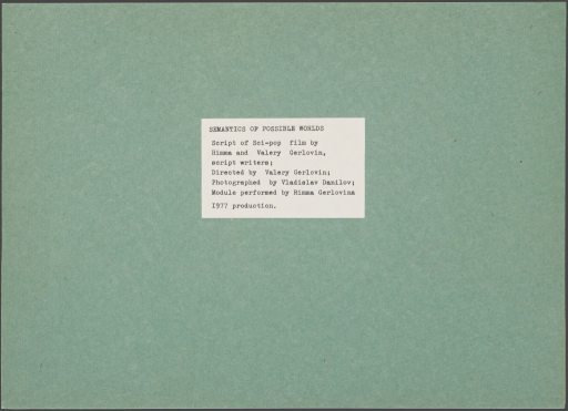 Semantics of possible worlds