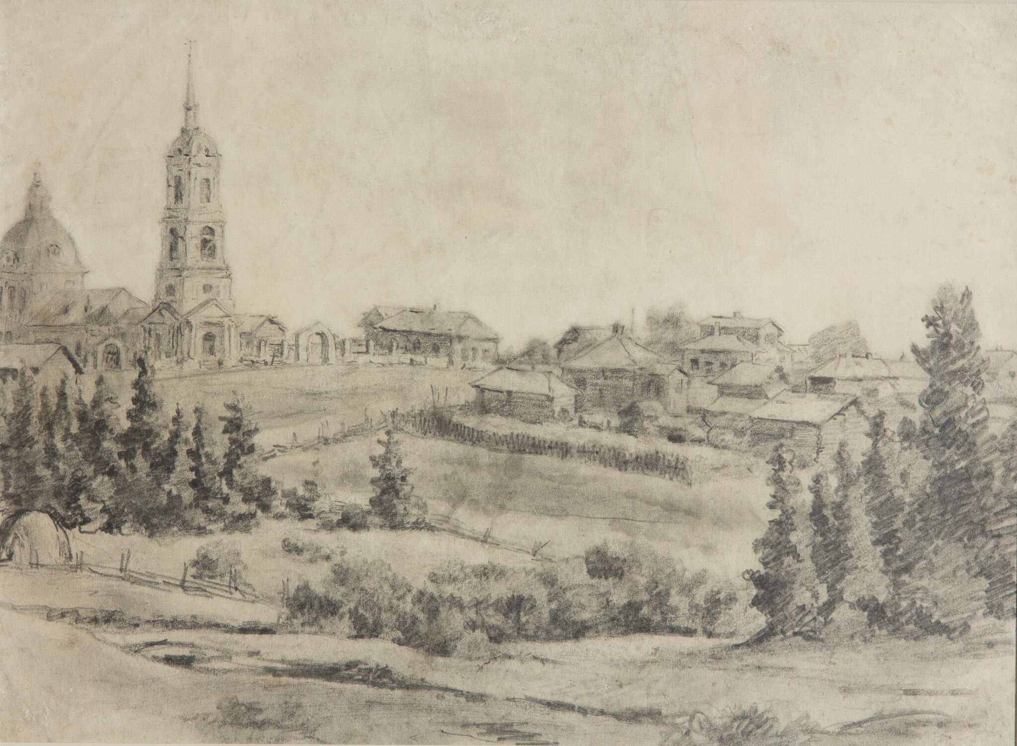 Рисунок. Село Рябово. Общий вид, Apollinary Vasnetsov, late 19th – early 20th century