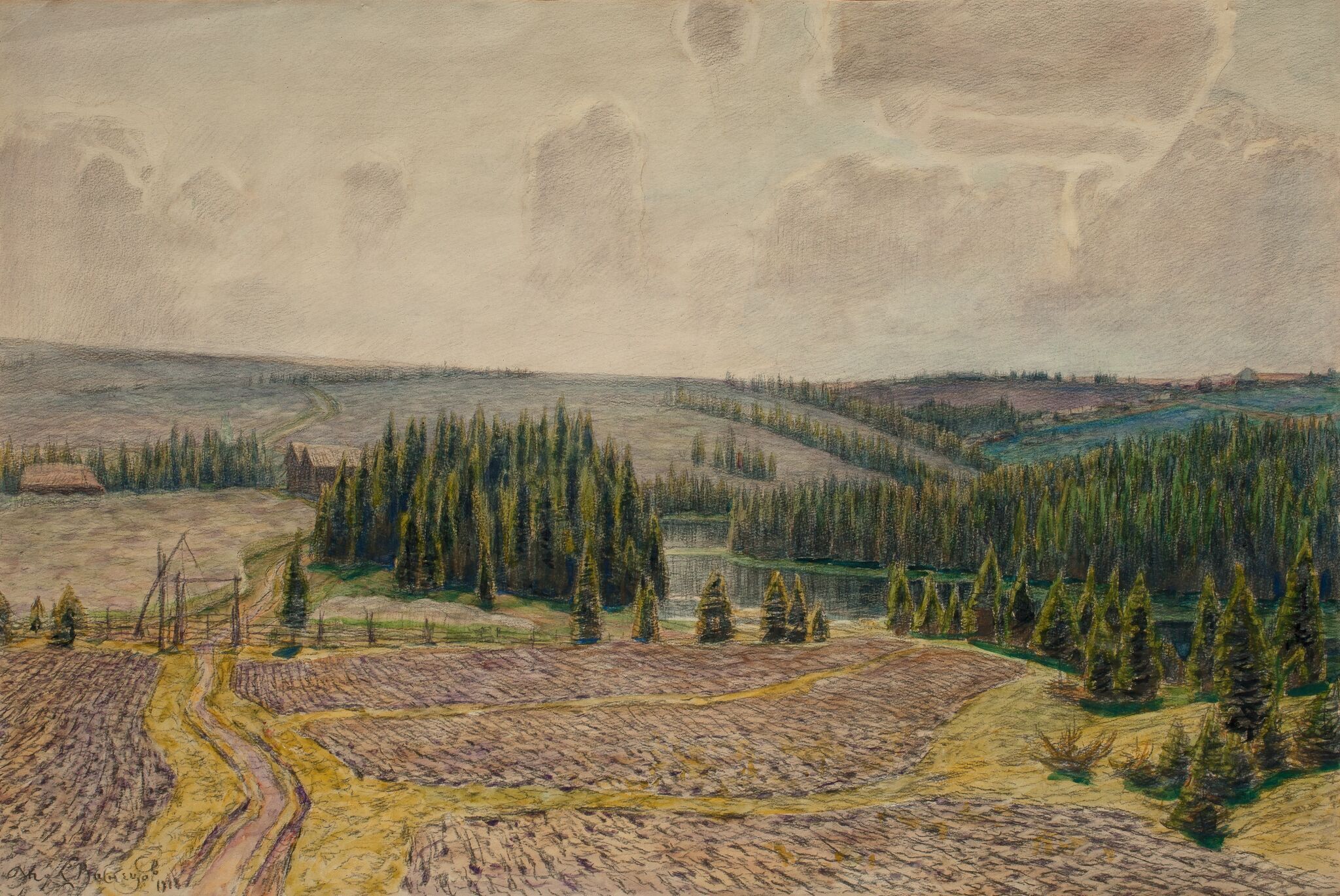 Поля. Рябово, Apollinary Vasnetsov, 1918