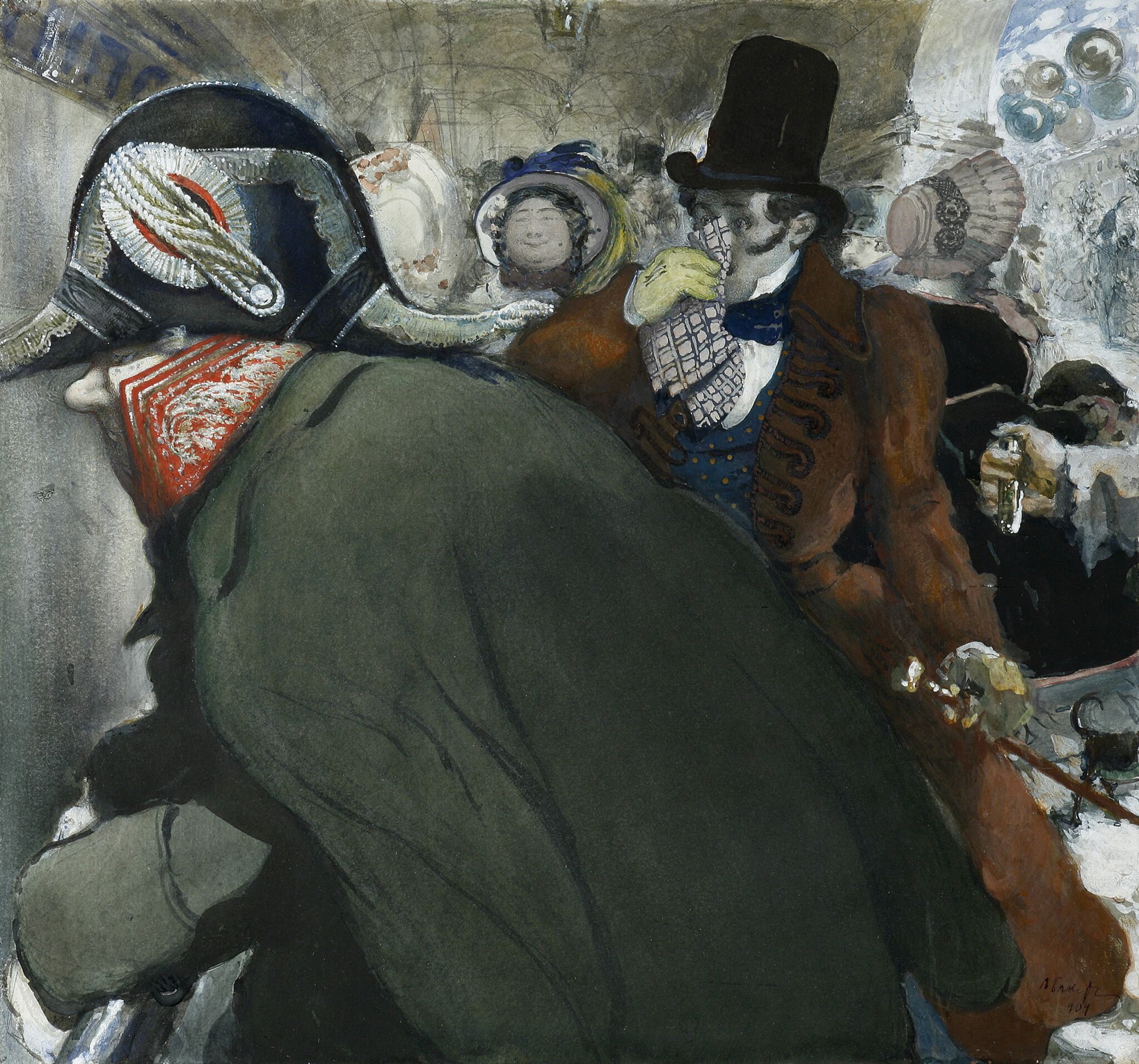 Нос в Гостином дворе, Léon Bakst, Ivan Bilibin, Leonid Brailovskii, Sergei Chekhonin, L. E. Chirikov, Natalia Goncharova, Boris Grigor'ev, Boris Kustodiev, Mikhail Larionov, Georgi Shlikht, 1904