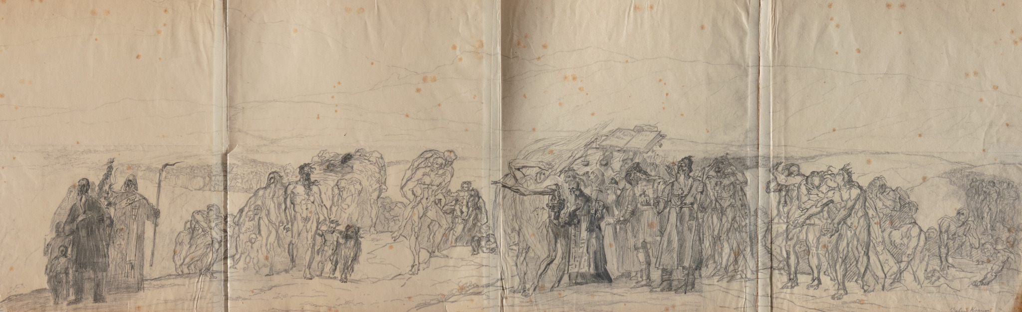 Исход в Иосафатову долину Суда, Pavel Korin, 1929