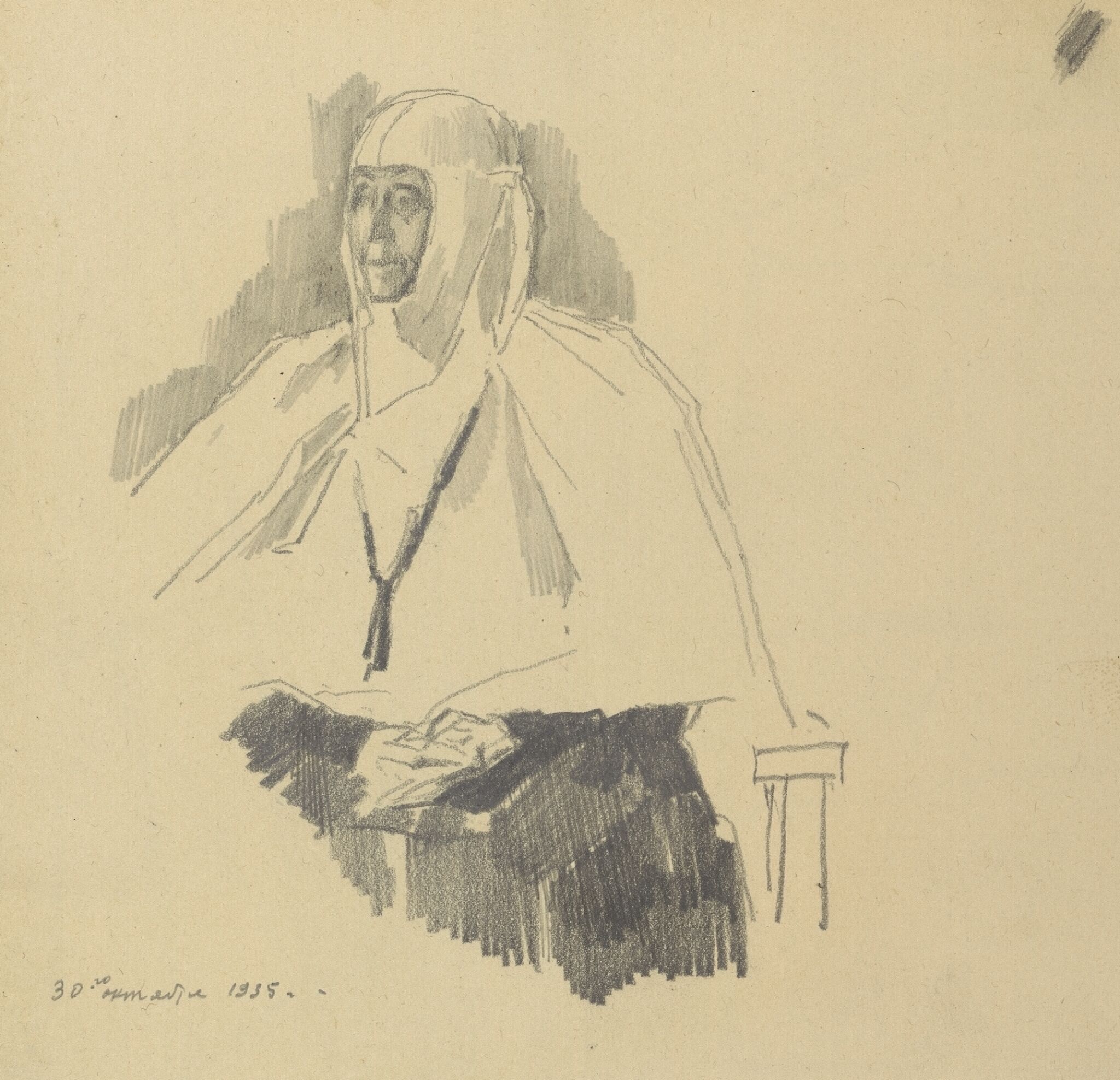 Схиигуменья Фамарь, Pavel Korin, 1935