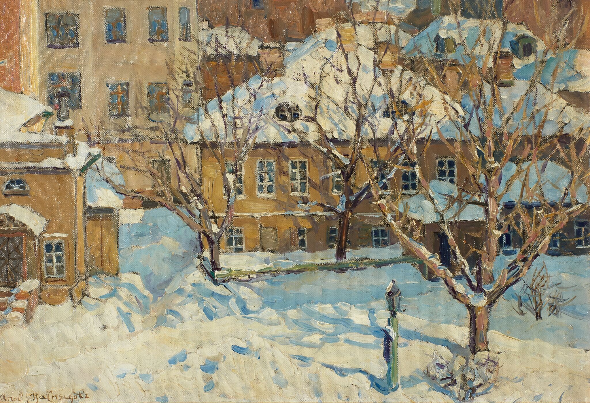 Московский дворик зимой, Apollinary Vasnetsov, 1920s