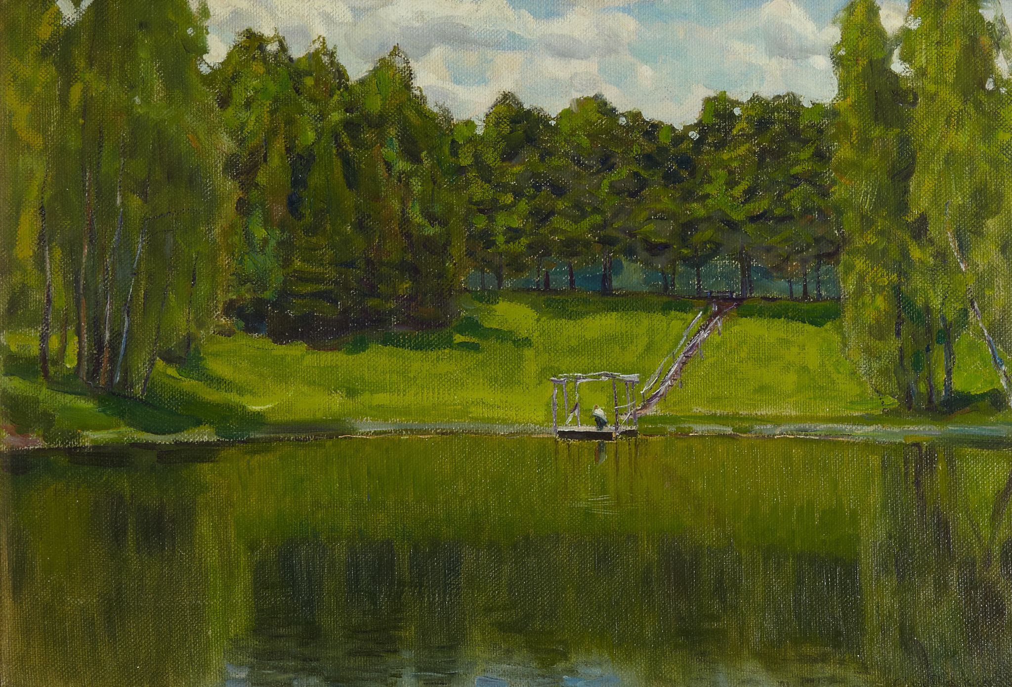 Пруд. Село Узкое, Apollinary Vasnetsov, 1924