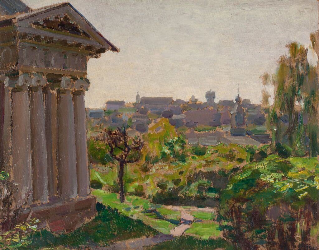 Портик павильона и Заяузье. Найдёновский парк