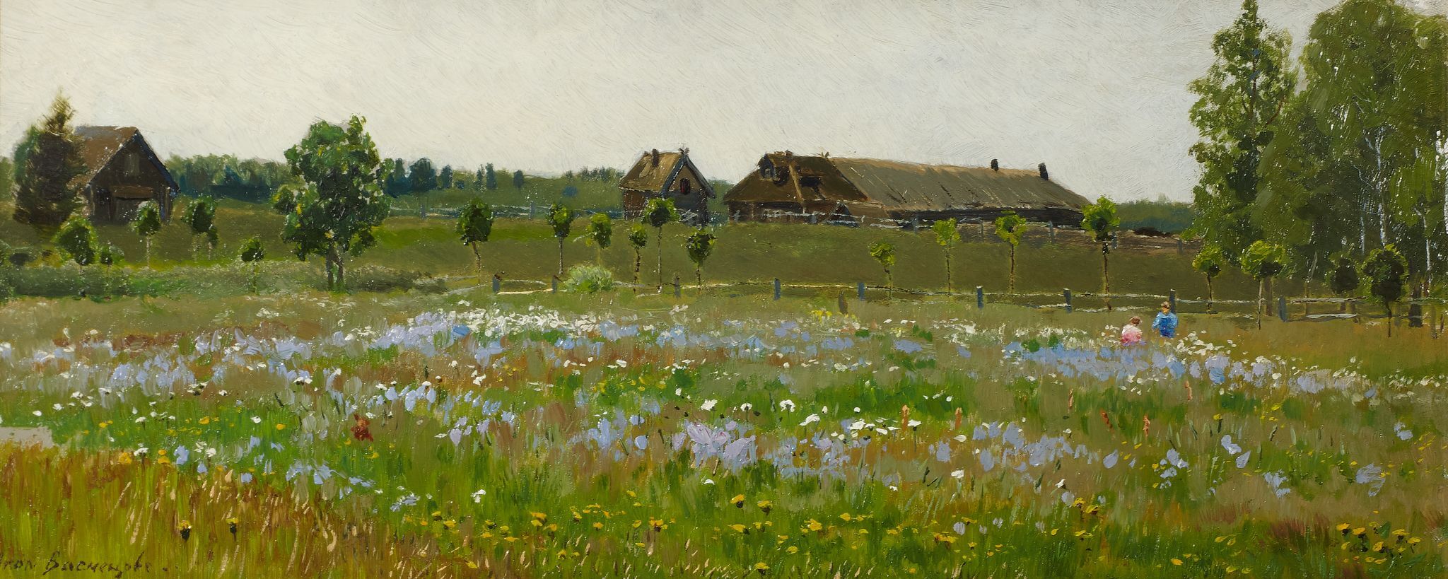 Лужок и сарай. Абрамцево, Apollinary Vasnetsov, 1880s