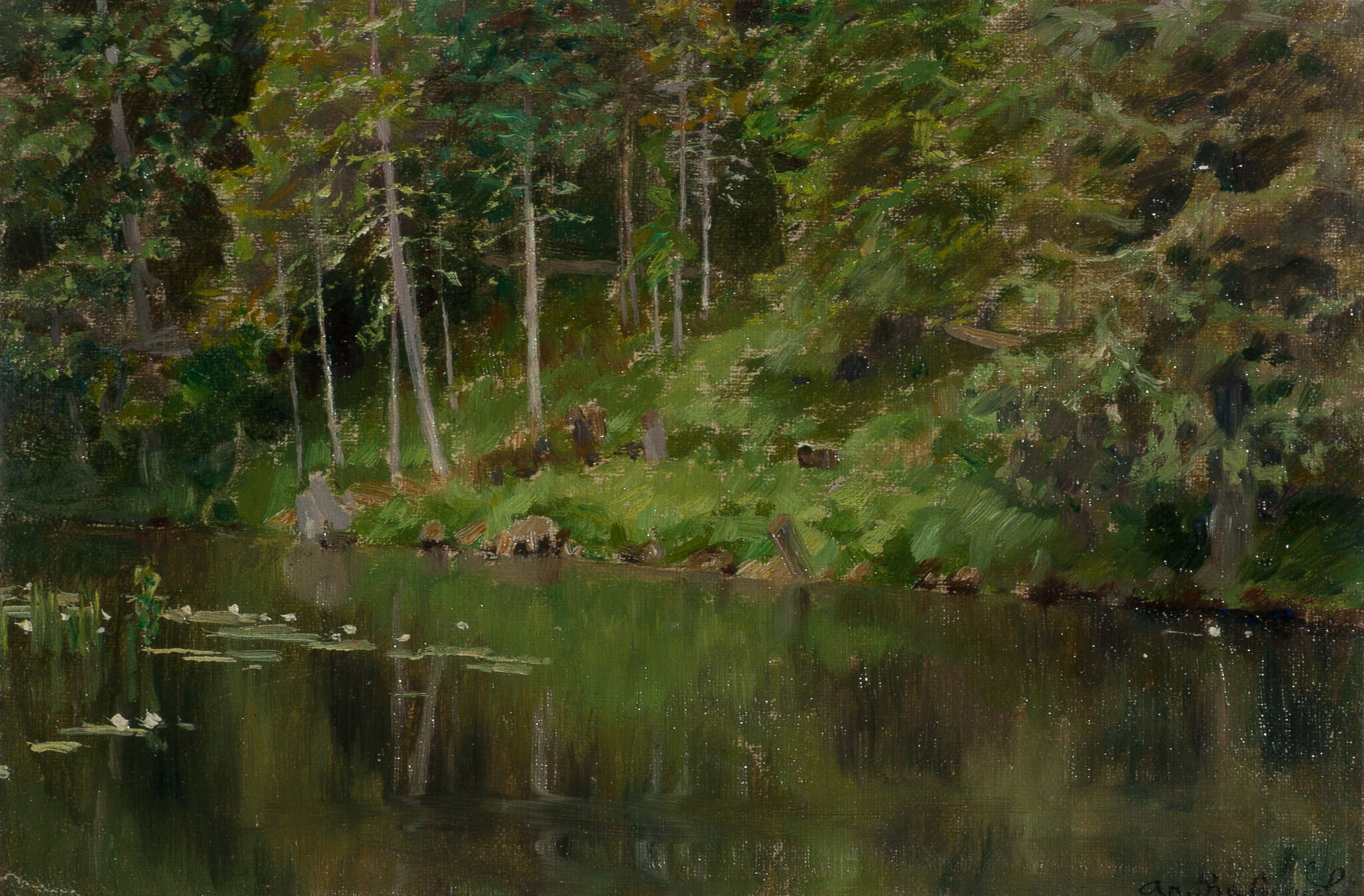 Абрамцево. Лесной берег, Apollinary Vasnetsov, 1880-1886