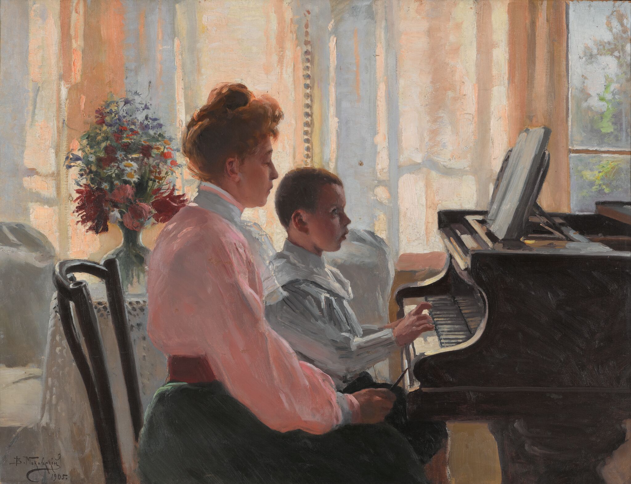 Урок музыки, Vladimir Makovsky, 1905