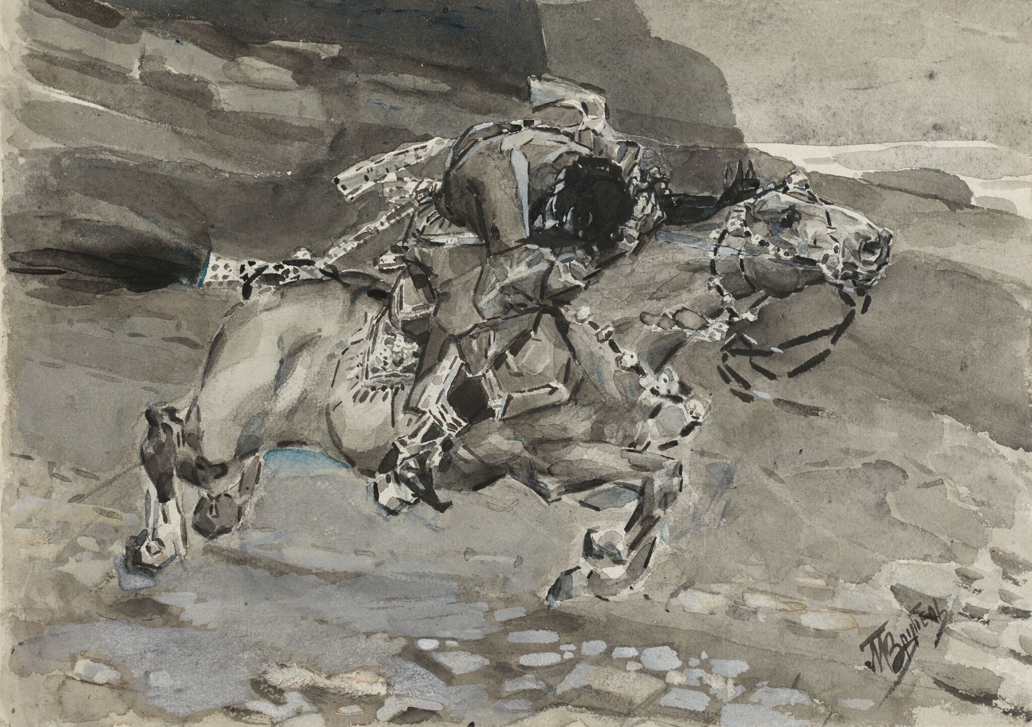 Скачущий всадник, Mikhail Vrubel, 1890-1891