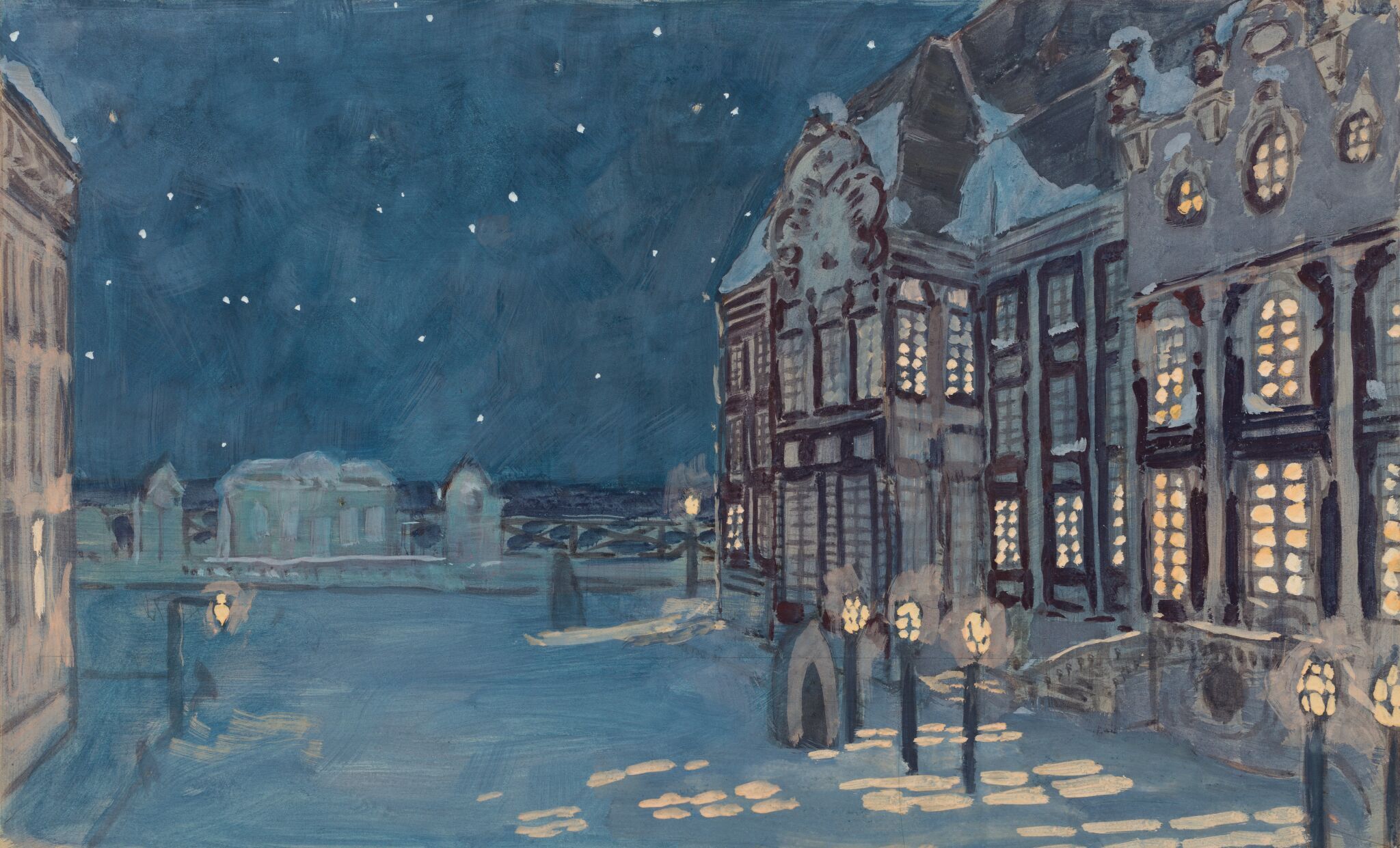 Площадь перед дворцом близ Невы, Aleksandr Golovin, 1900