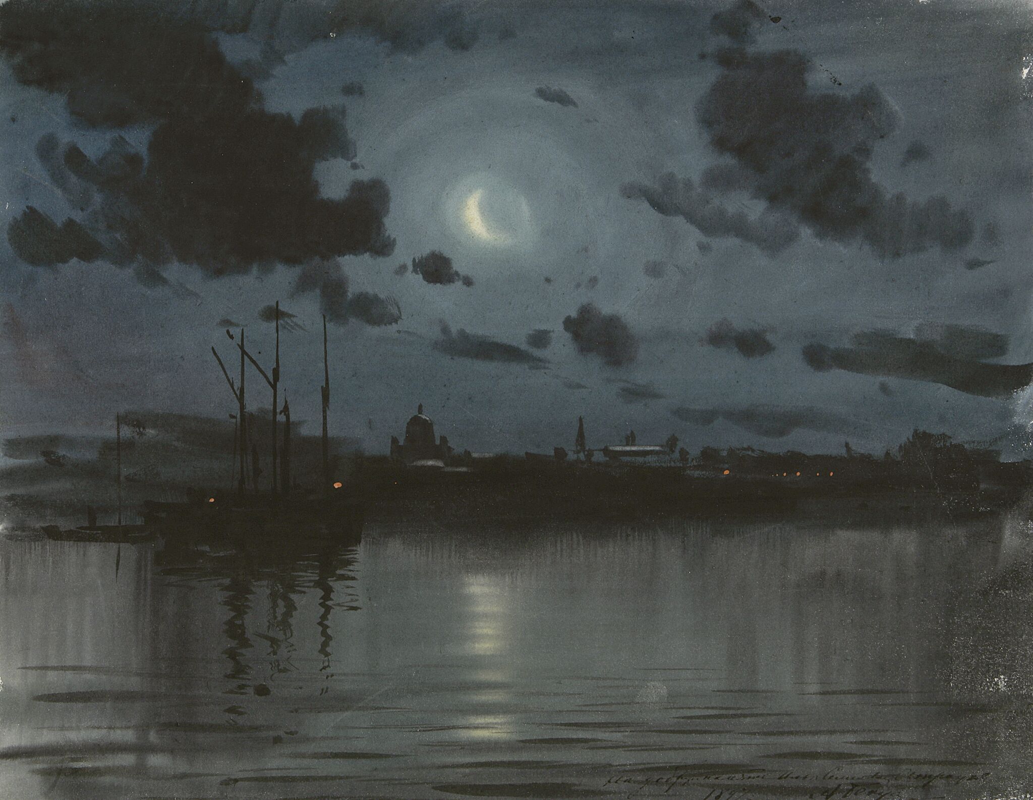 Петербург ночью, Albert Benua, 1897