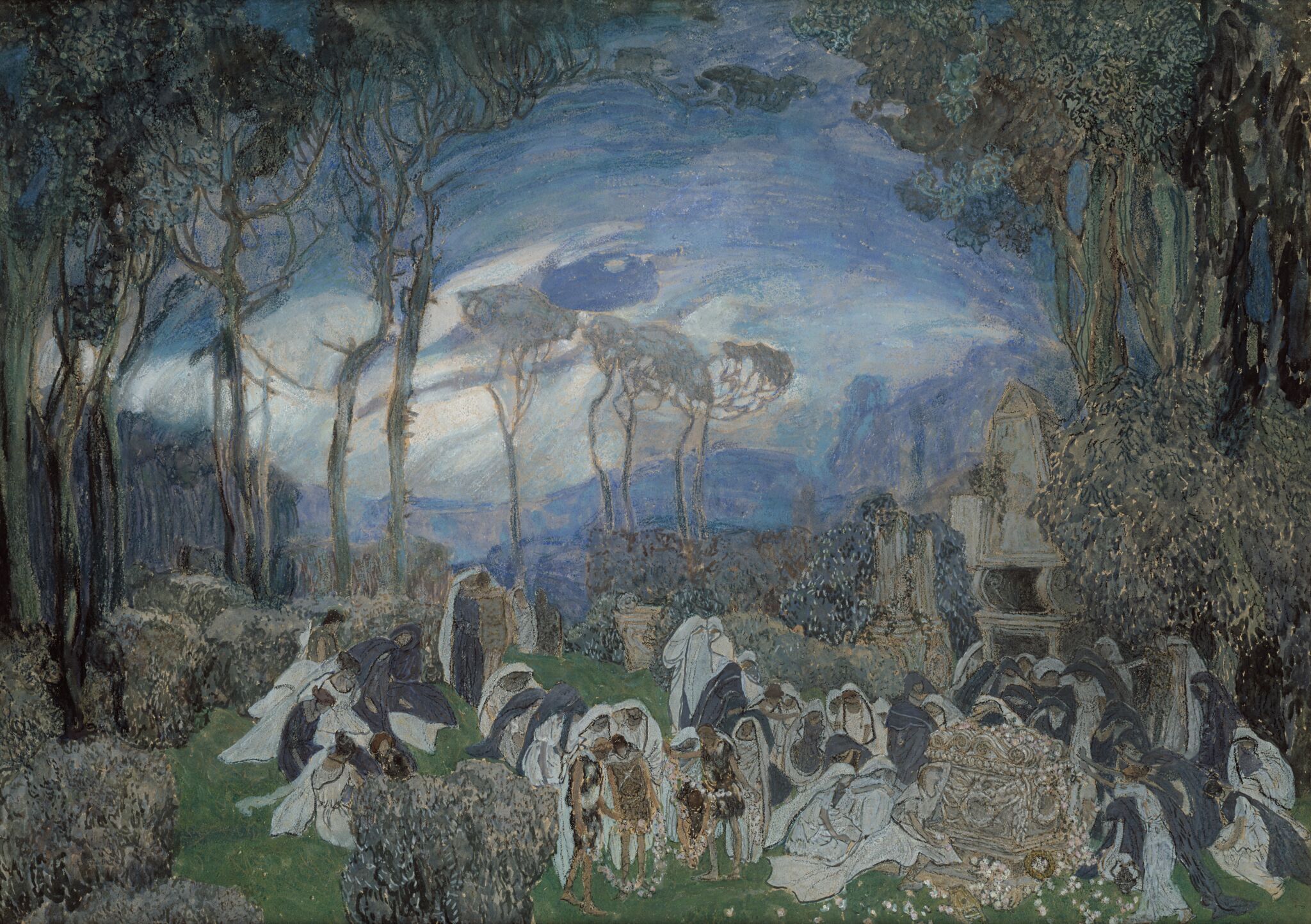 Гробница Эвридики в уединенной роще, Aleksandr Golovin, 1911