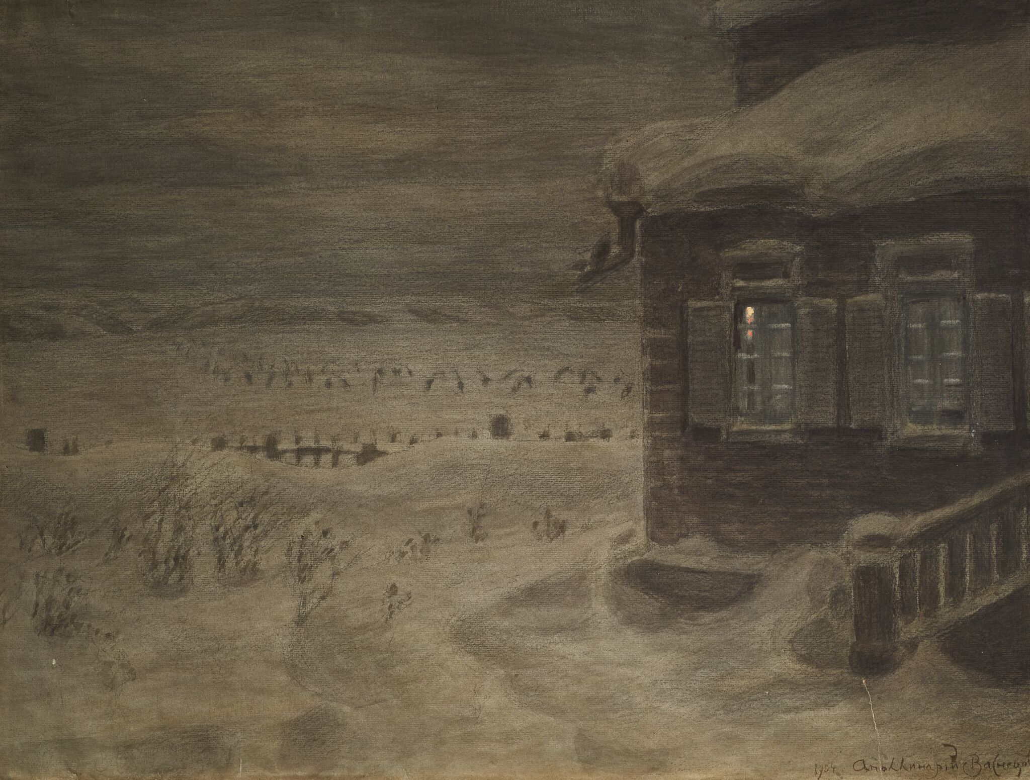 Зимние сумерки, Apollinary Vasnetsov, late 19th – early 20th century