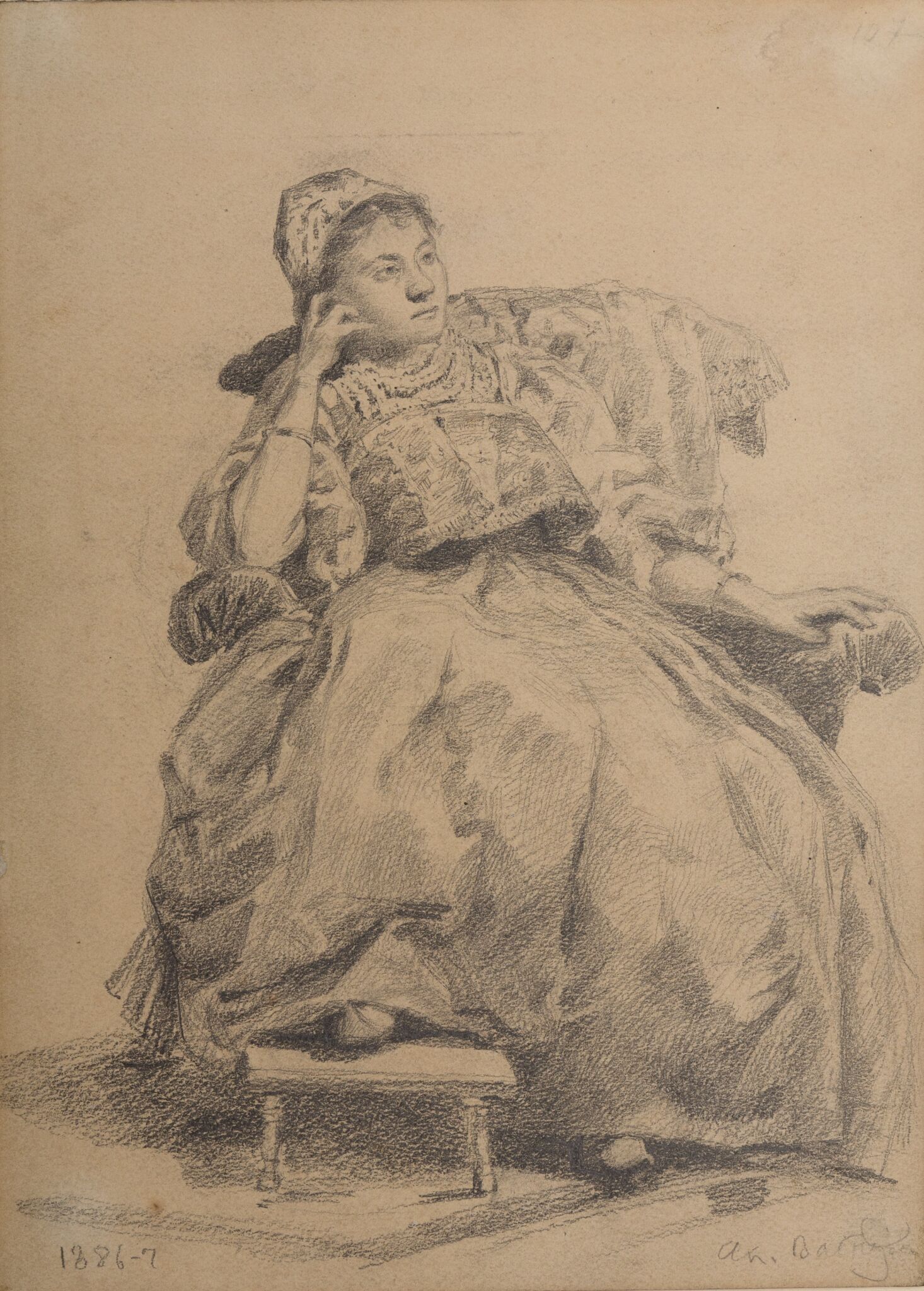 Женщина в русском национальном костюме, Apollinary Vasnetsov, 1886-1872