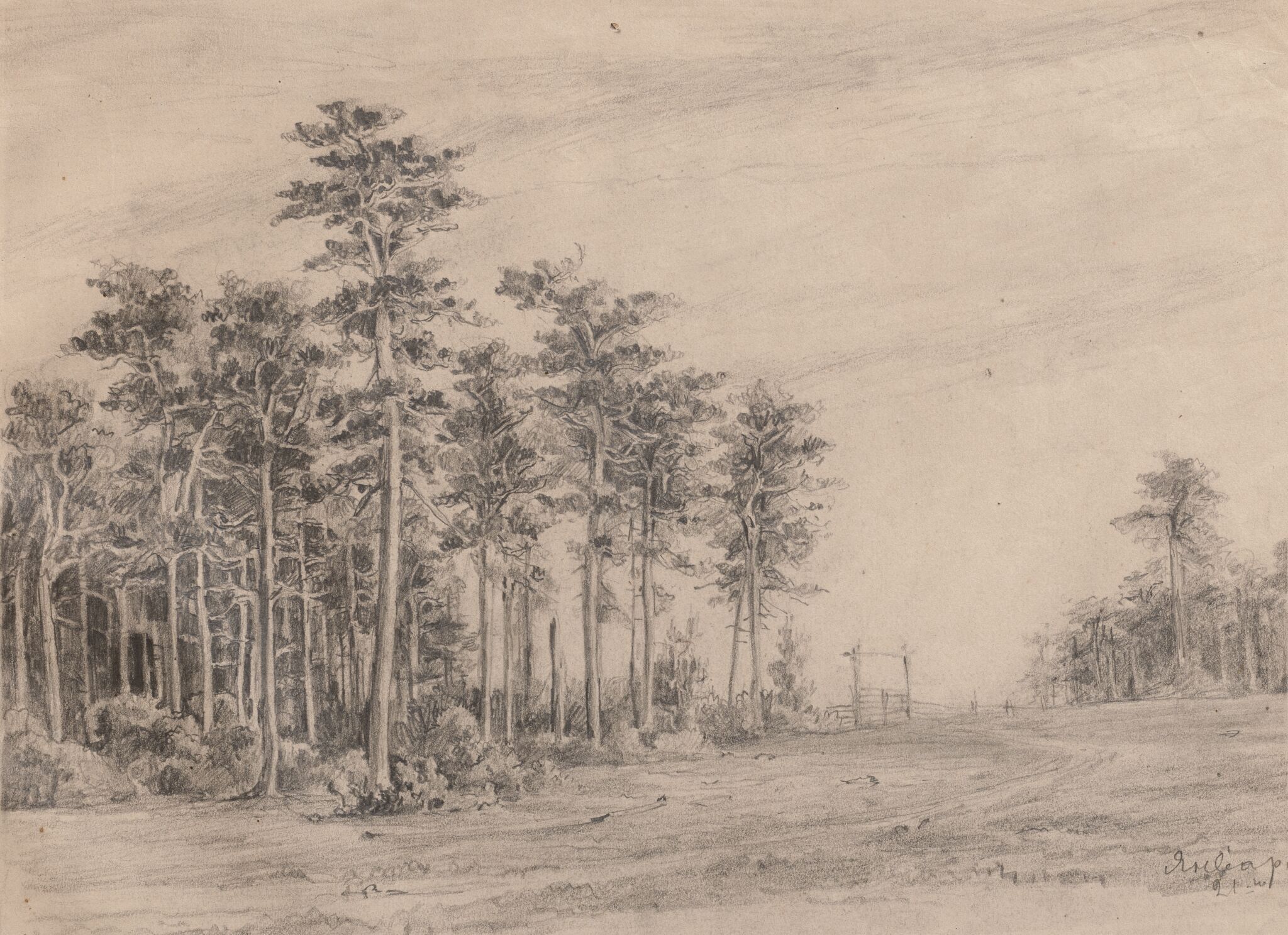 Рисунок. Пейзаж, Apollinary Vasnetsov, 1870–1872