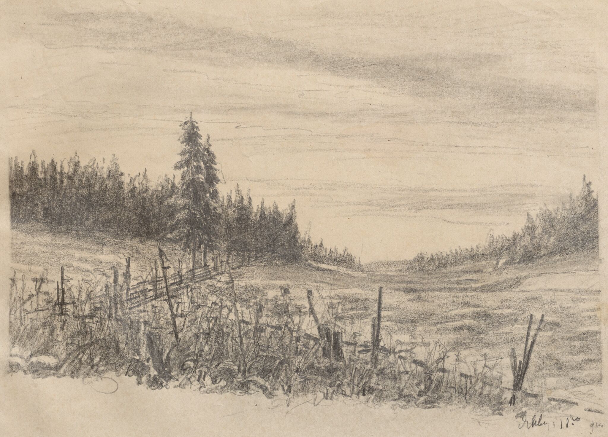 Пейзаж, Apollinary Vasnetsov, 1870-1872