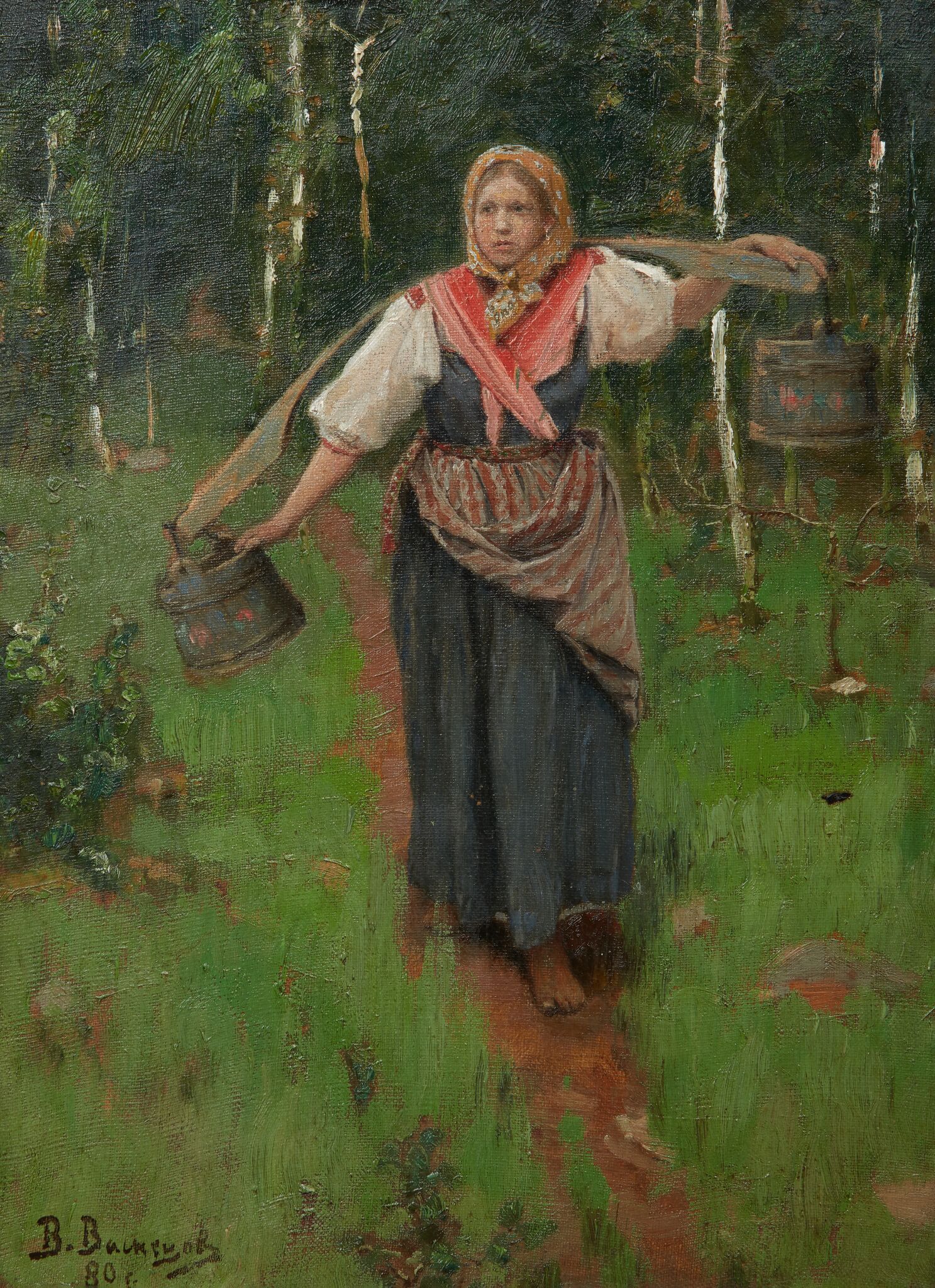 За водой, Viktor Vasnetsov, 1880
